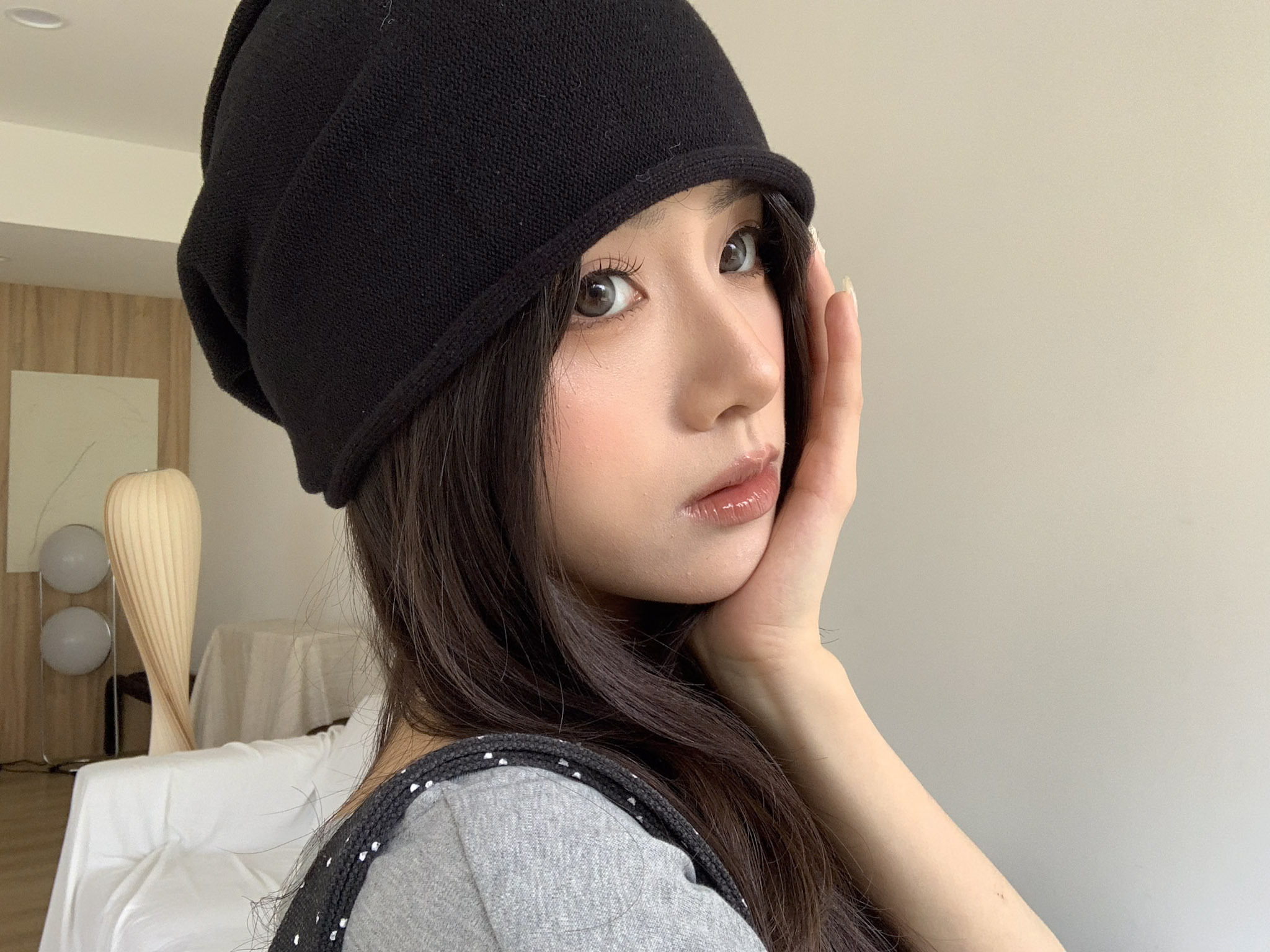 ISA_入門基本款 一頂小臉特效針織堆堆冷帽_64004