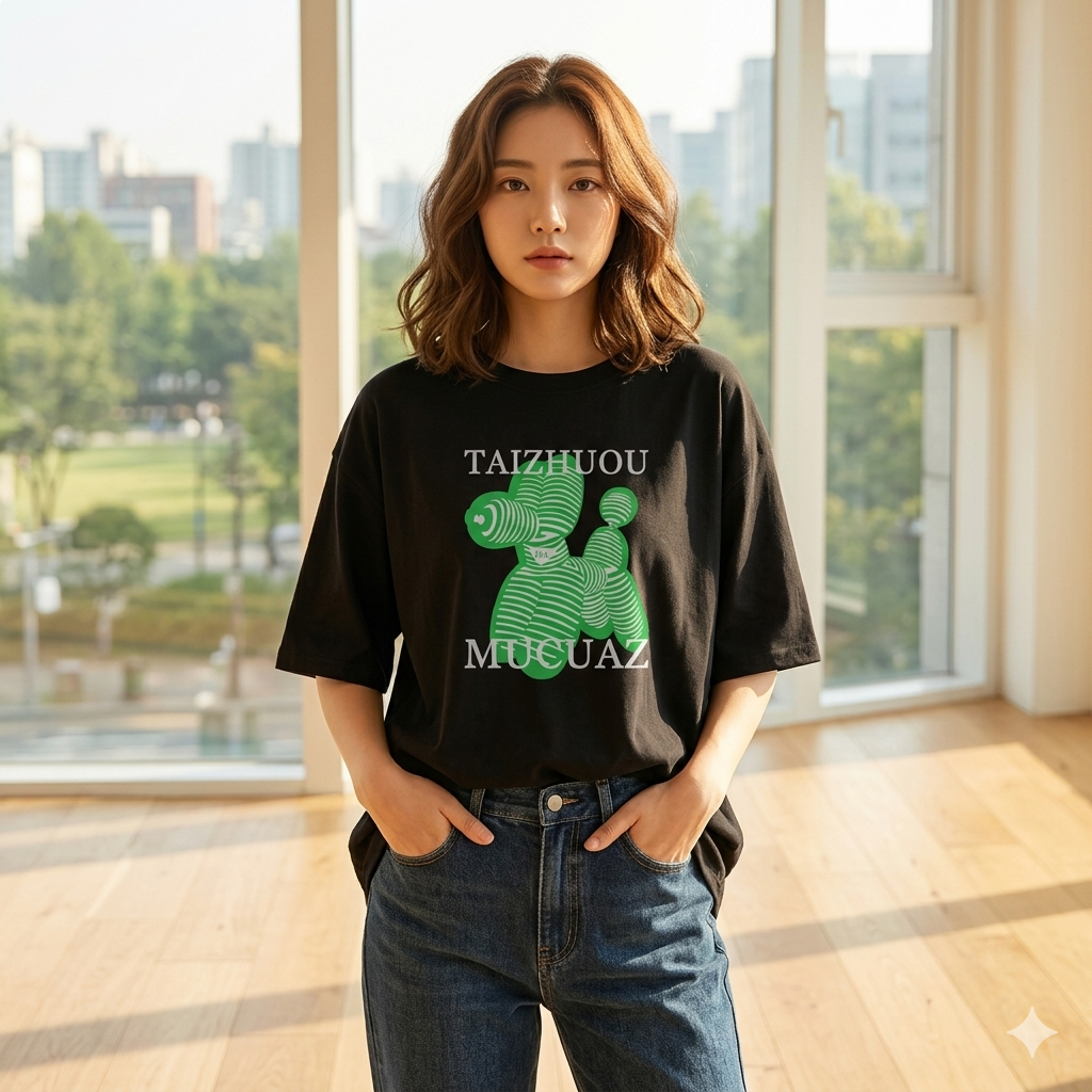【ASister 小姊姊】AS2378#女裝｜純棉上衣☆*線條貴賓狗*中長版短袖T恤(10色 S-3XL)