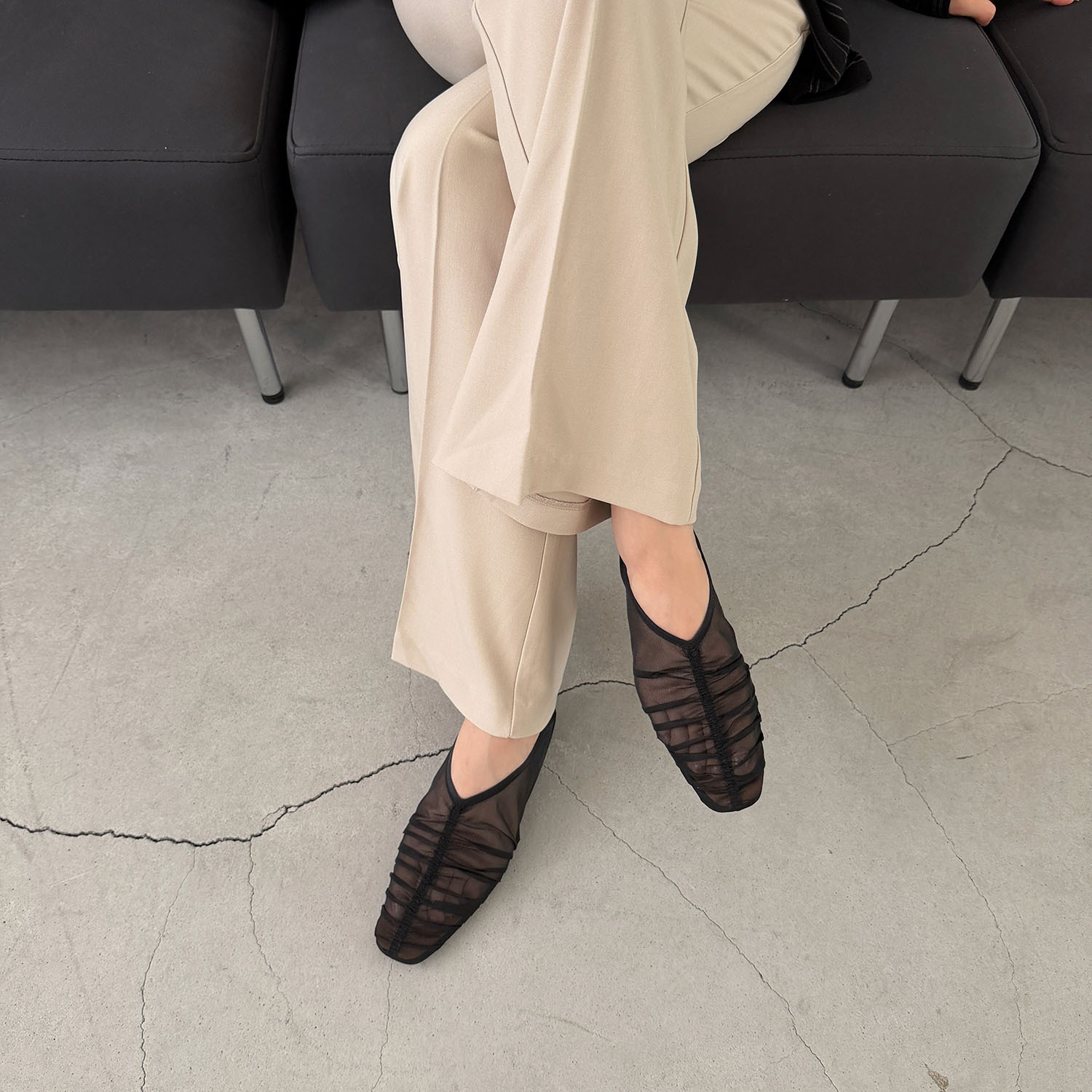 F4041 超美!!網紗皺皺鞋