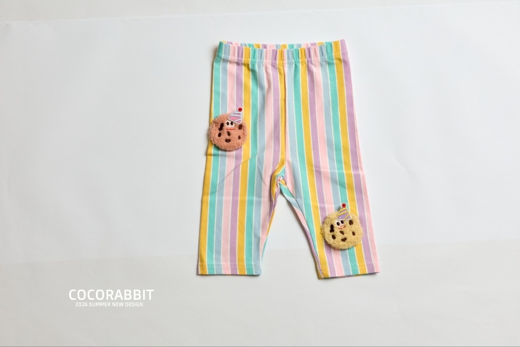 正韓夏Cocorabbit  彩色條紋餅乾內搭褲