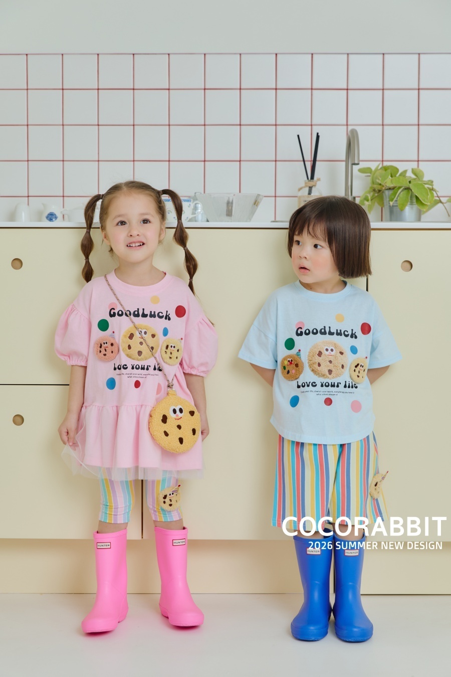 正韓夏Cocorabbit  彩色條紋餅乾內搭褲