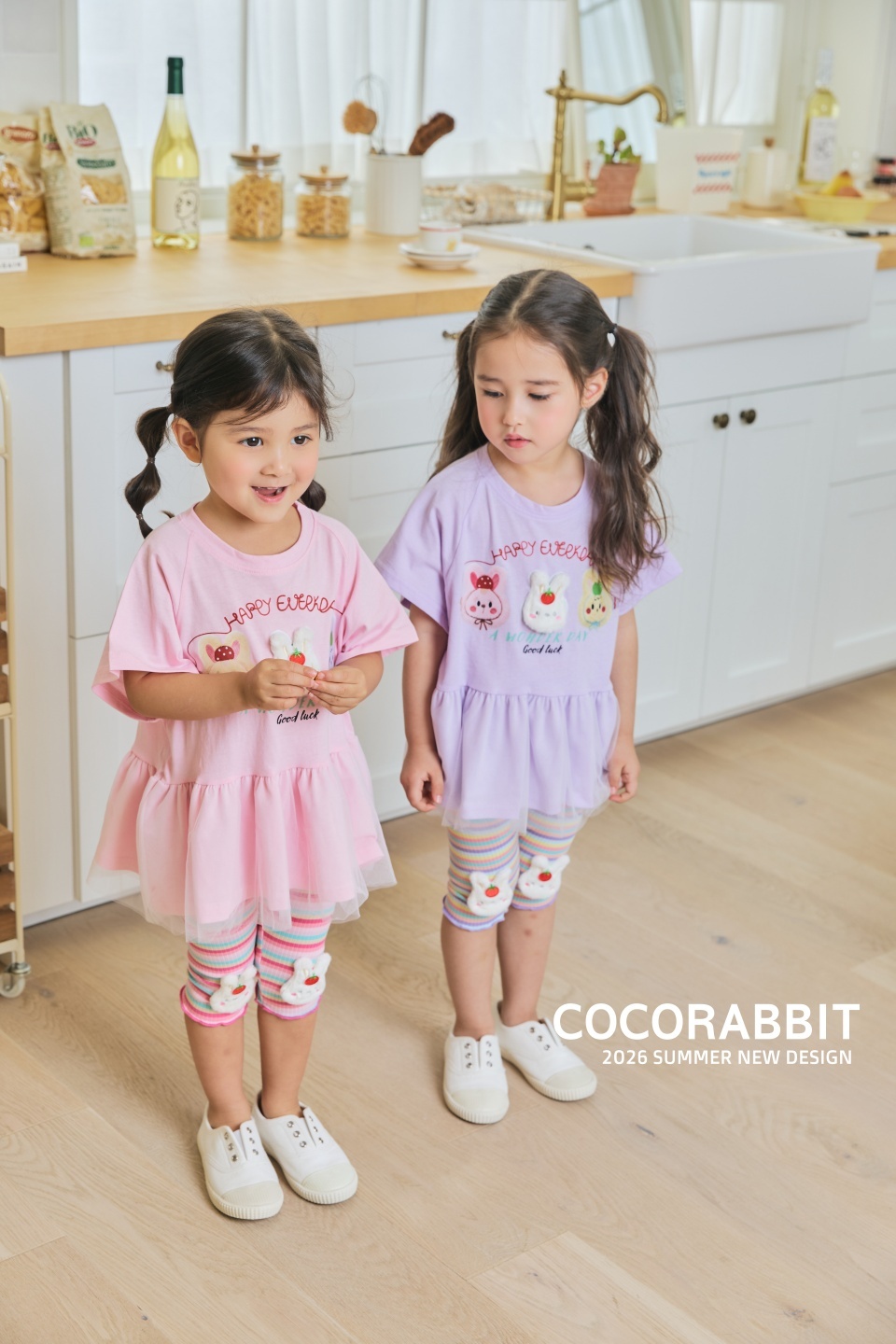 正韓夏Cocorabbit  兔兔軟紗拼接上衣