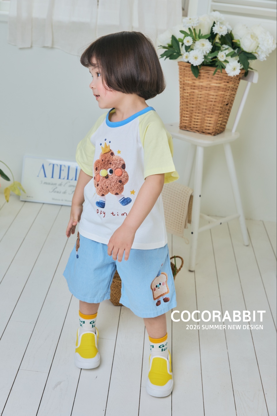 正韓夏Cocorabbit  兩色美式餅乾/吐司上衣