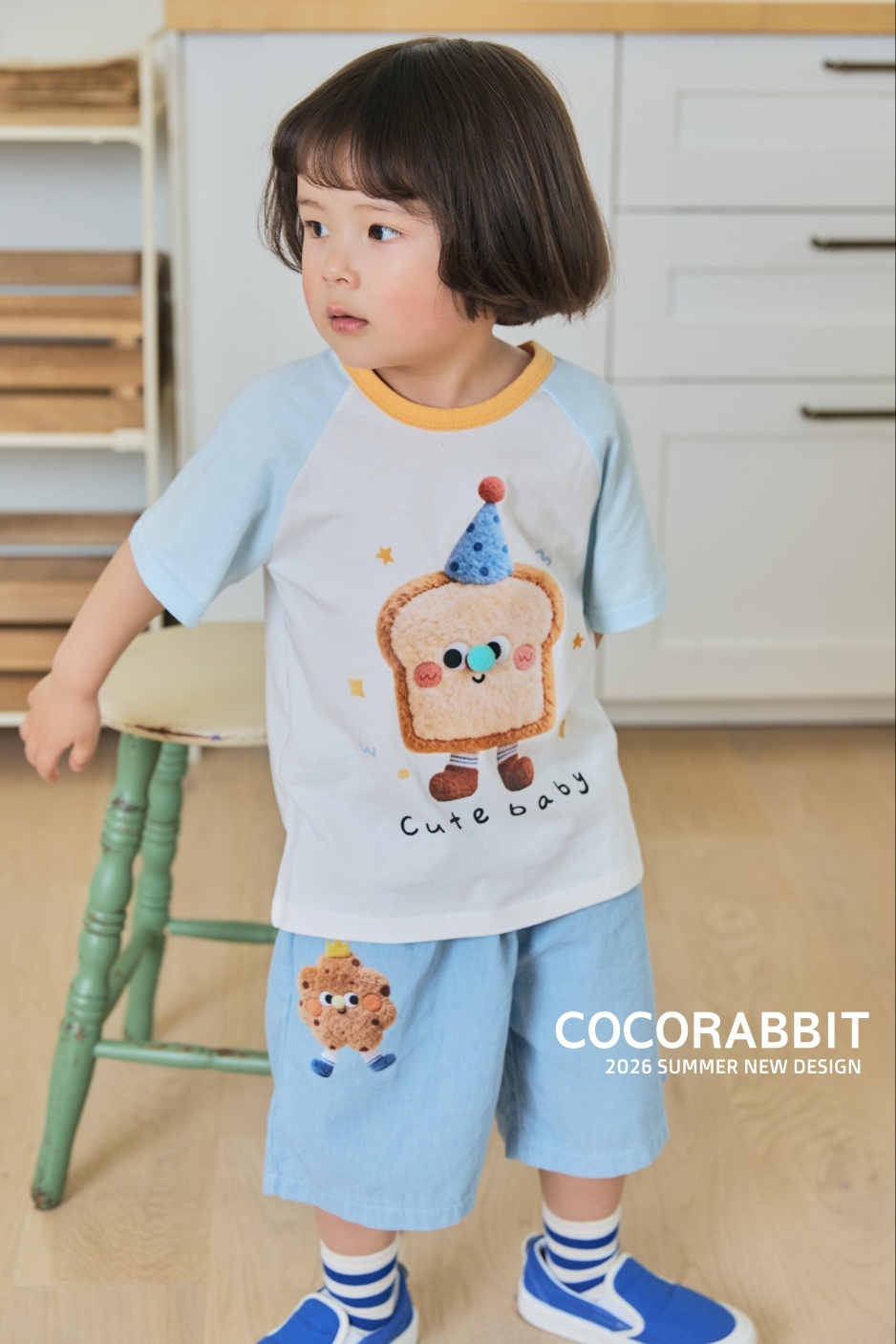 正韓夏Cocorabbit  兩色美式餅乾/吐司上衣