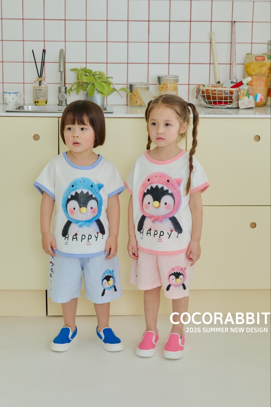 正韓夏Cocorabbit  兩色鯊魚企鵝短褲