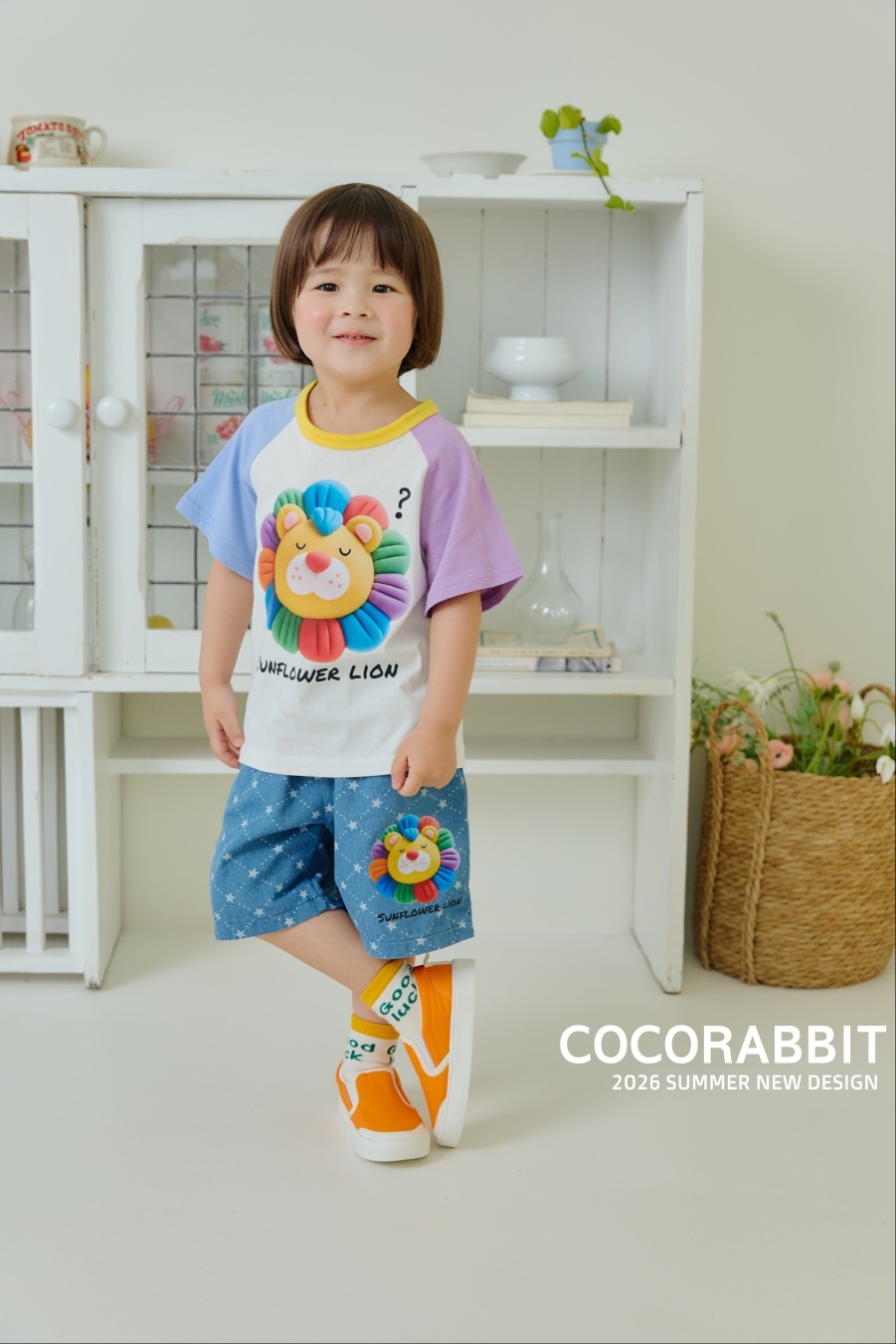 正韓夏Cocorabbit  兩色向日葵獅上衣