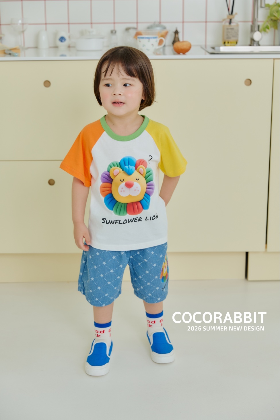 正韓夏Cocorabbit  兩色向日葵獅上衣