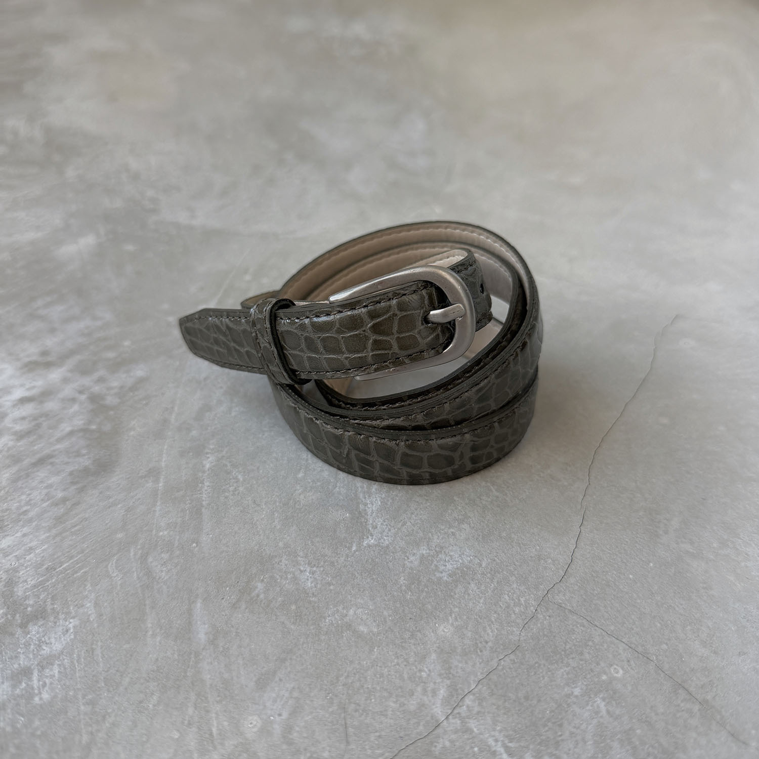 A4037 仿鱷魚皮腰帶 / 抹茶