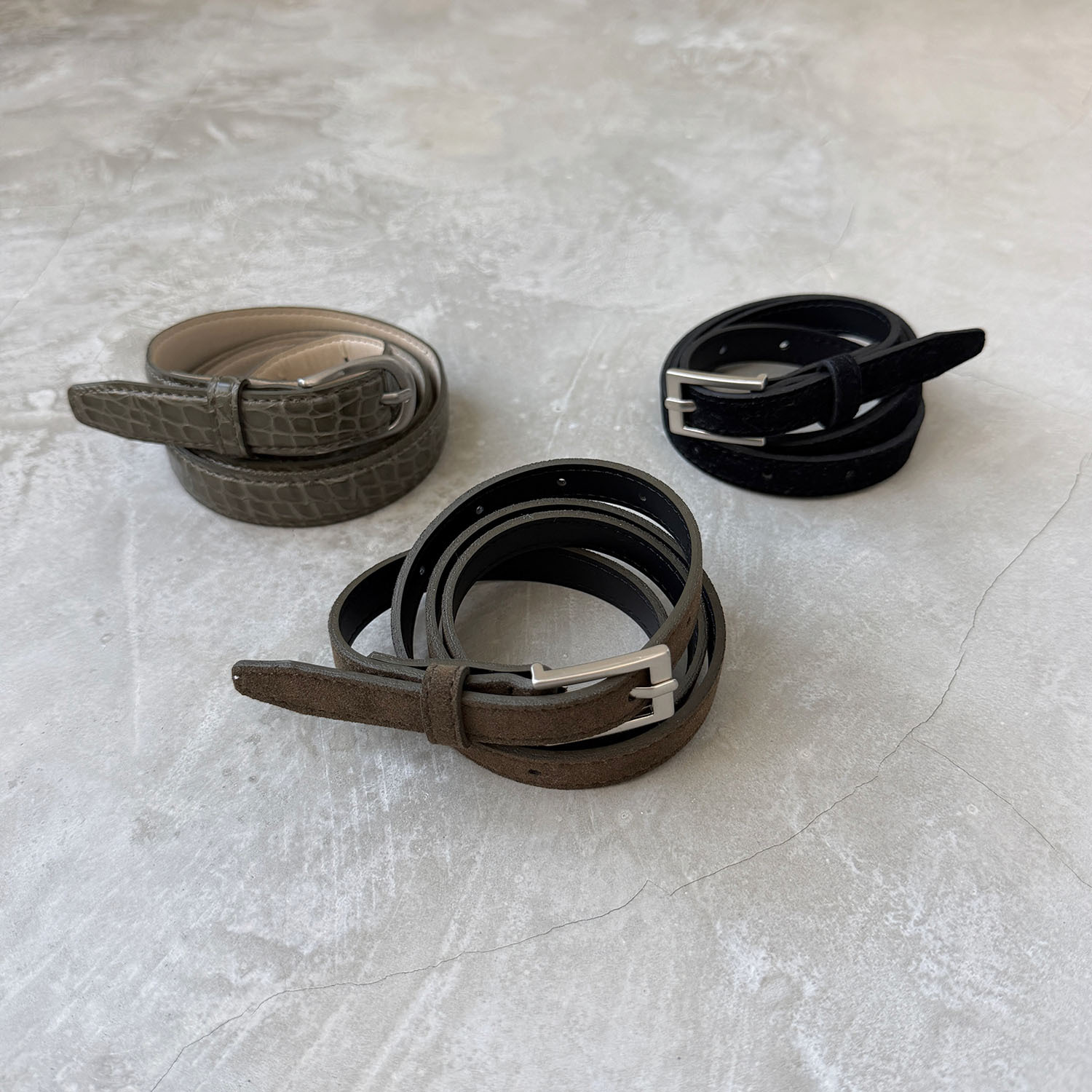 A4037 仿鱷魚皮腰帶 / 抹茶