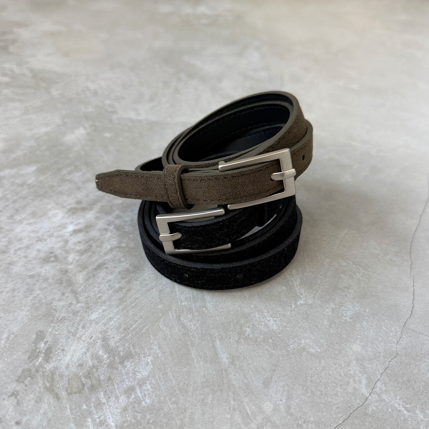 A4036 細麂皮方頭腰帶 / 2colors