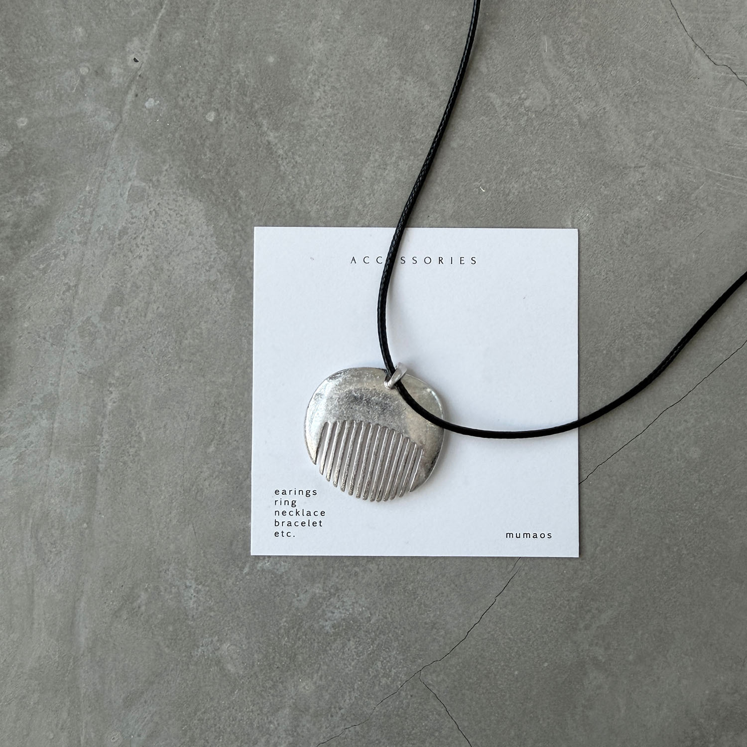 A4034 皮繩梳子長鏈