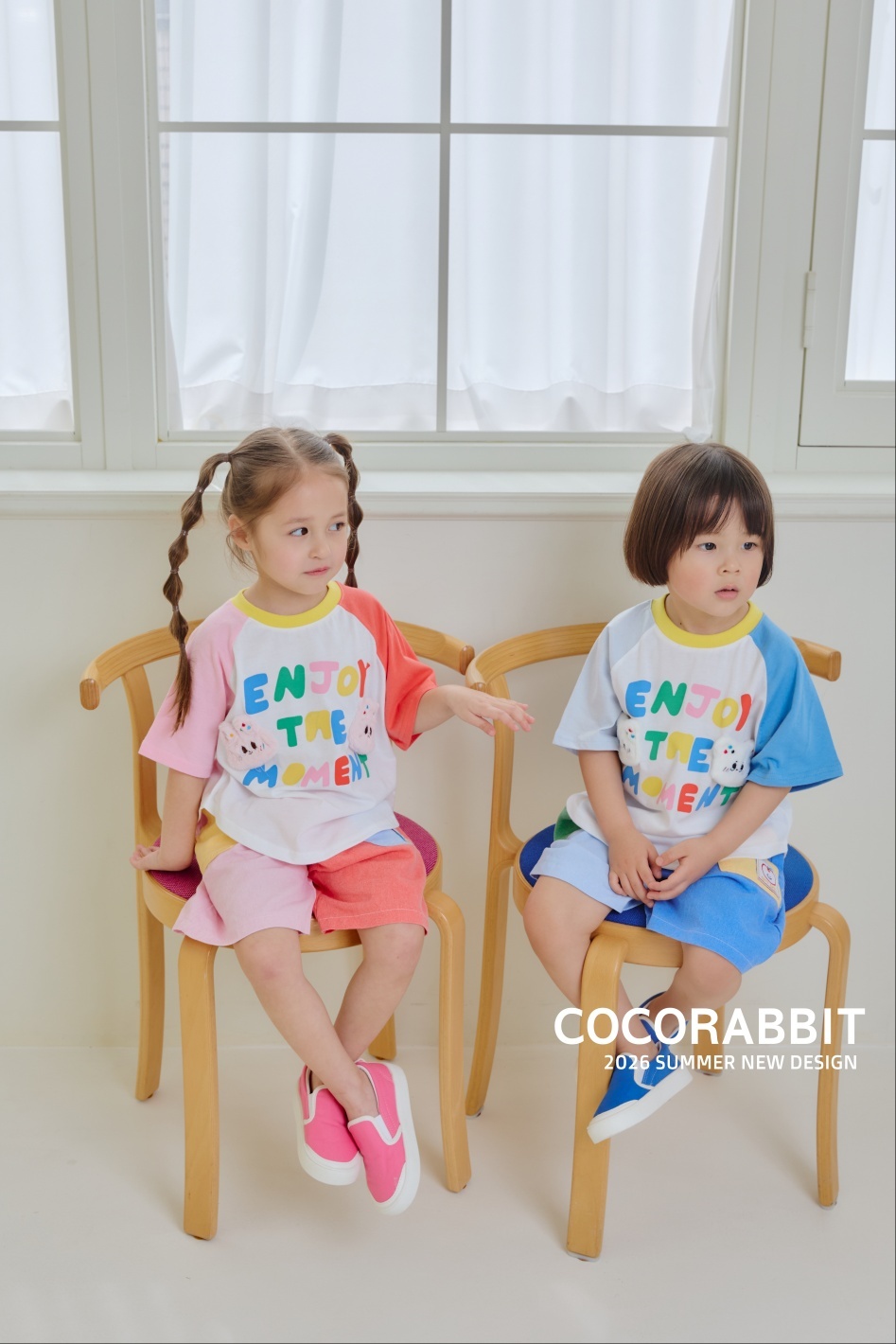 正韓夏Cocorabbit  兩色彩色字母上衣