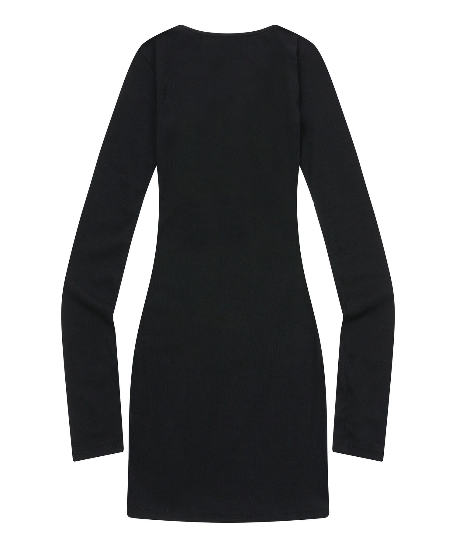 MUCENT 方領羅紋修身洋裝 P0000BLN