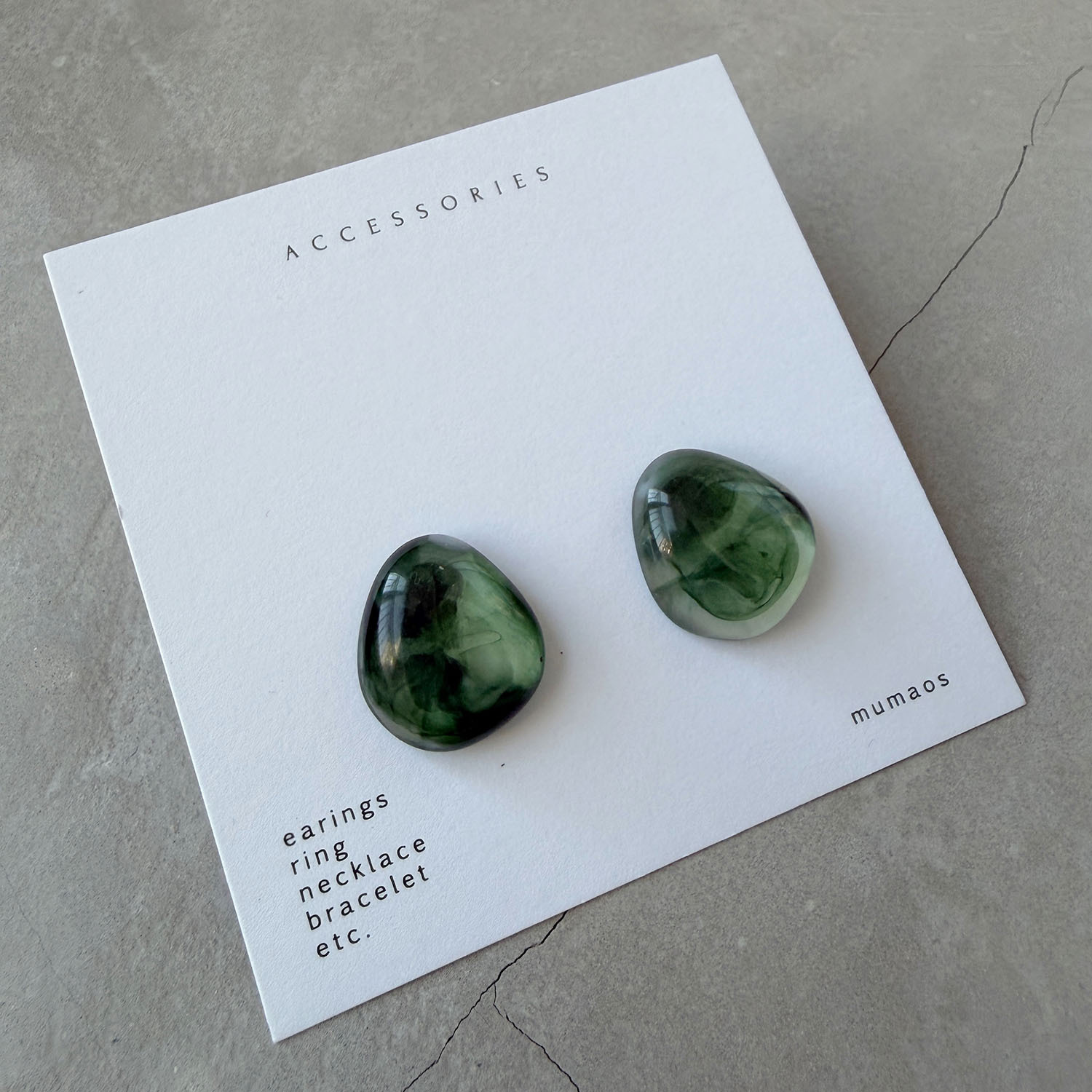 A4031 夏季暈染耳飾 / 草綠