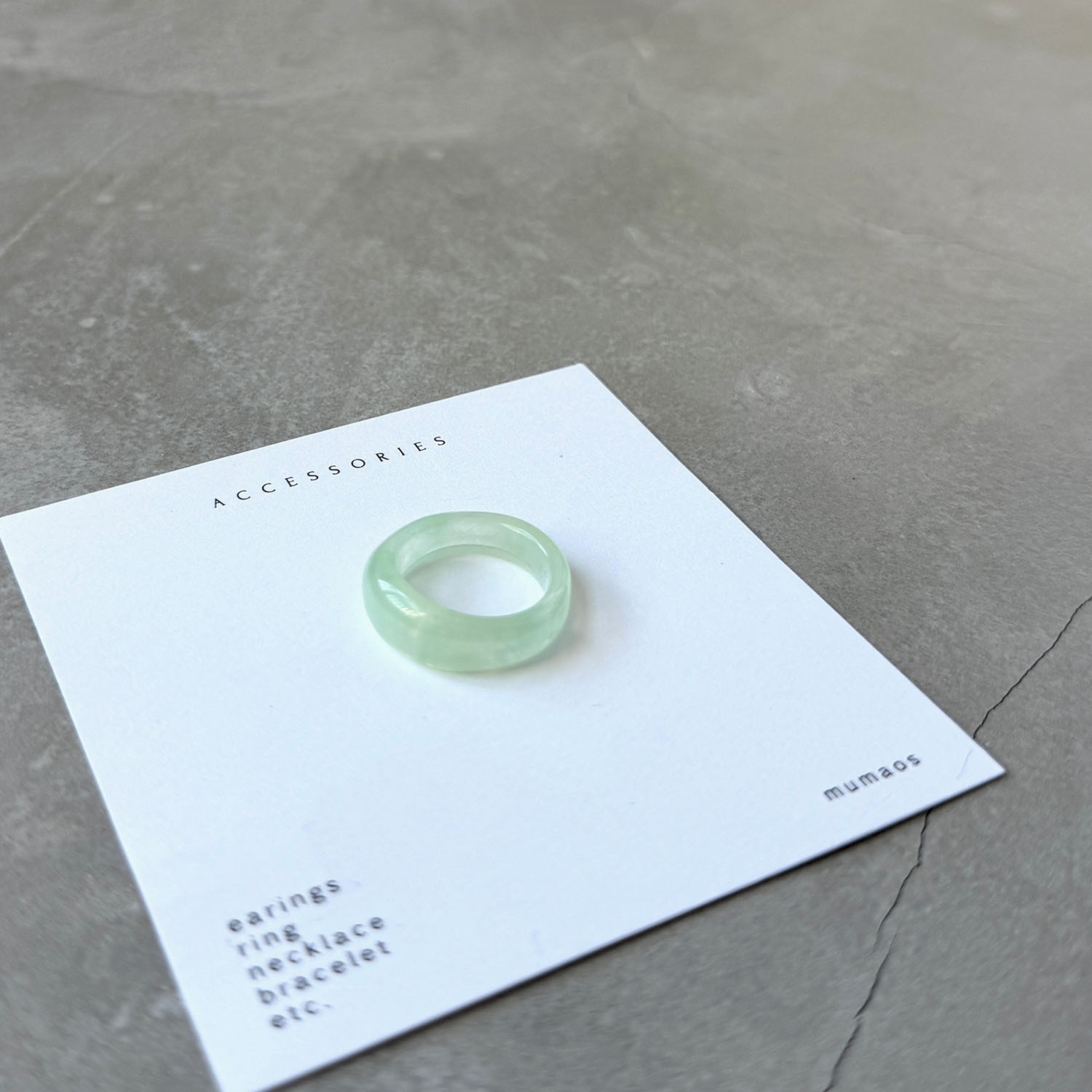 A4030 繽紛暈染透感戒指 / 綠