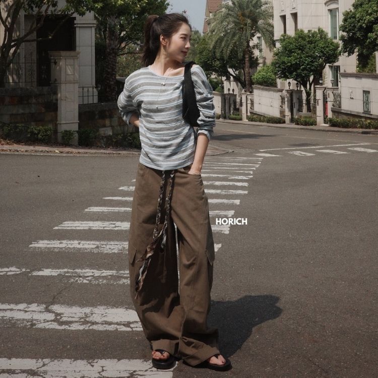 𝗔𝗽𝗿.𝟬𝟴/J66319Z-編織腰繩工裝繭型褲(2色)S-L / 橄欖綠