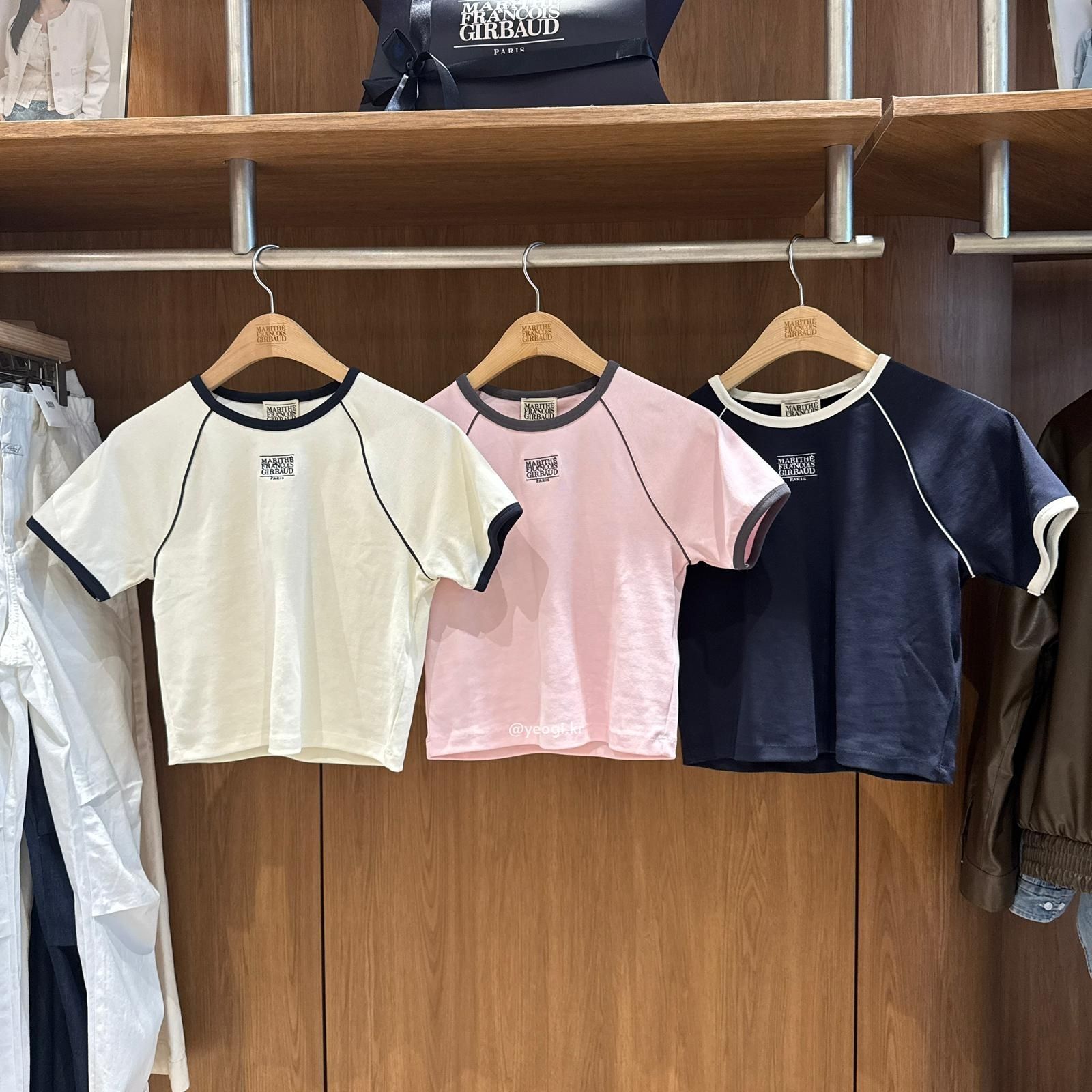 [11/4前入code每件最高可再-$20] MARITHE FRANCOIS GIRBAUD (MFG)｜ \涼感Aerocool/ W AEROCOOL SMALL CLASSIC LOGO RINGER SLIM CROP TEE [3 colors]