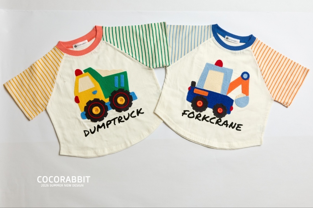 正韓夏Cocorabbit  兩色挖土機/壓路機上衣