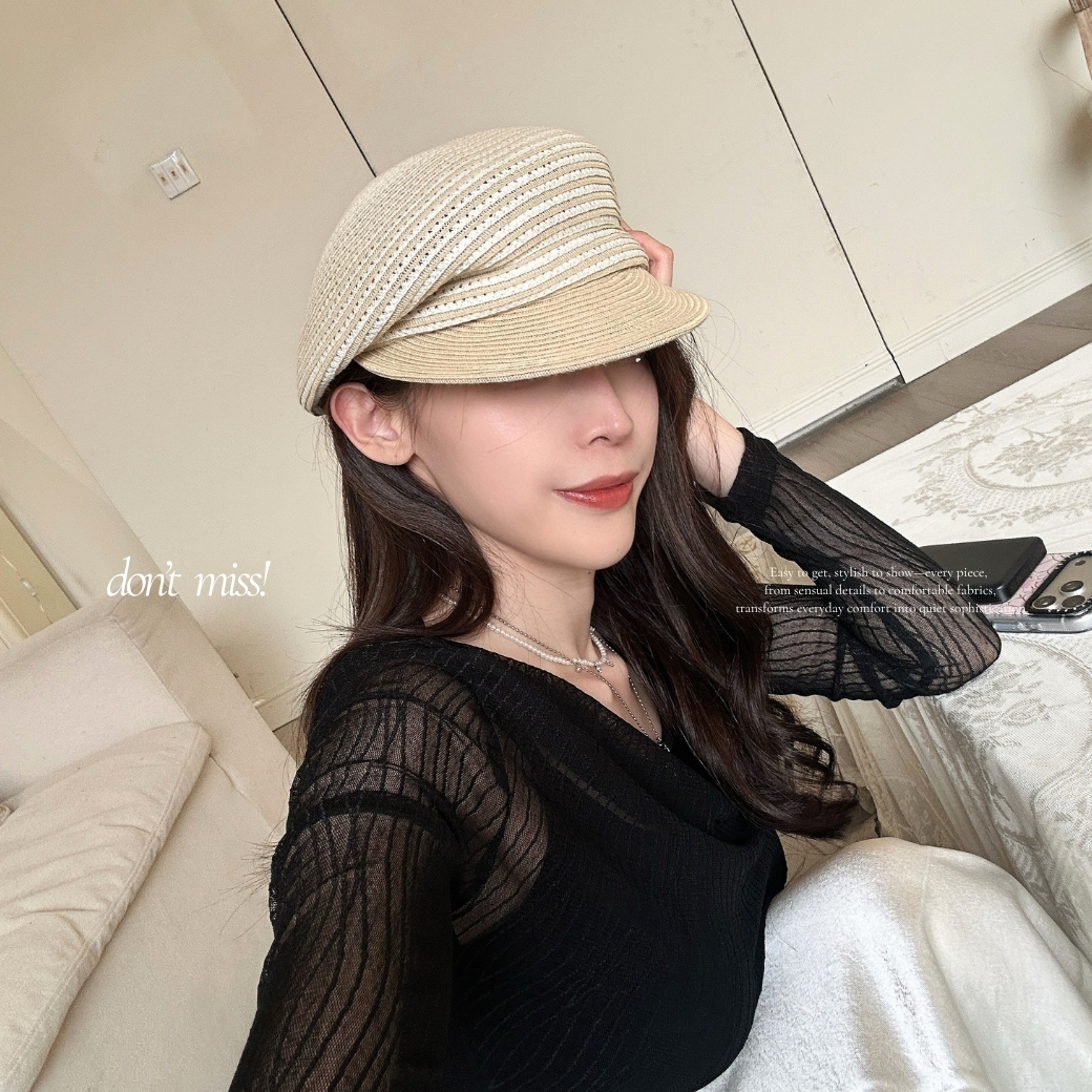 【小香風平頂設計】DOMISS渡假草帽 帽子女 配件