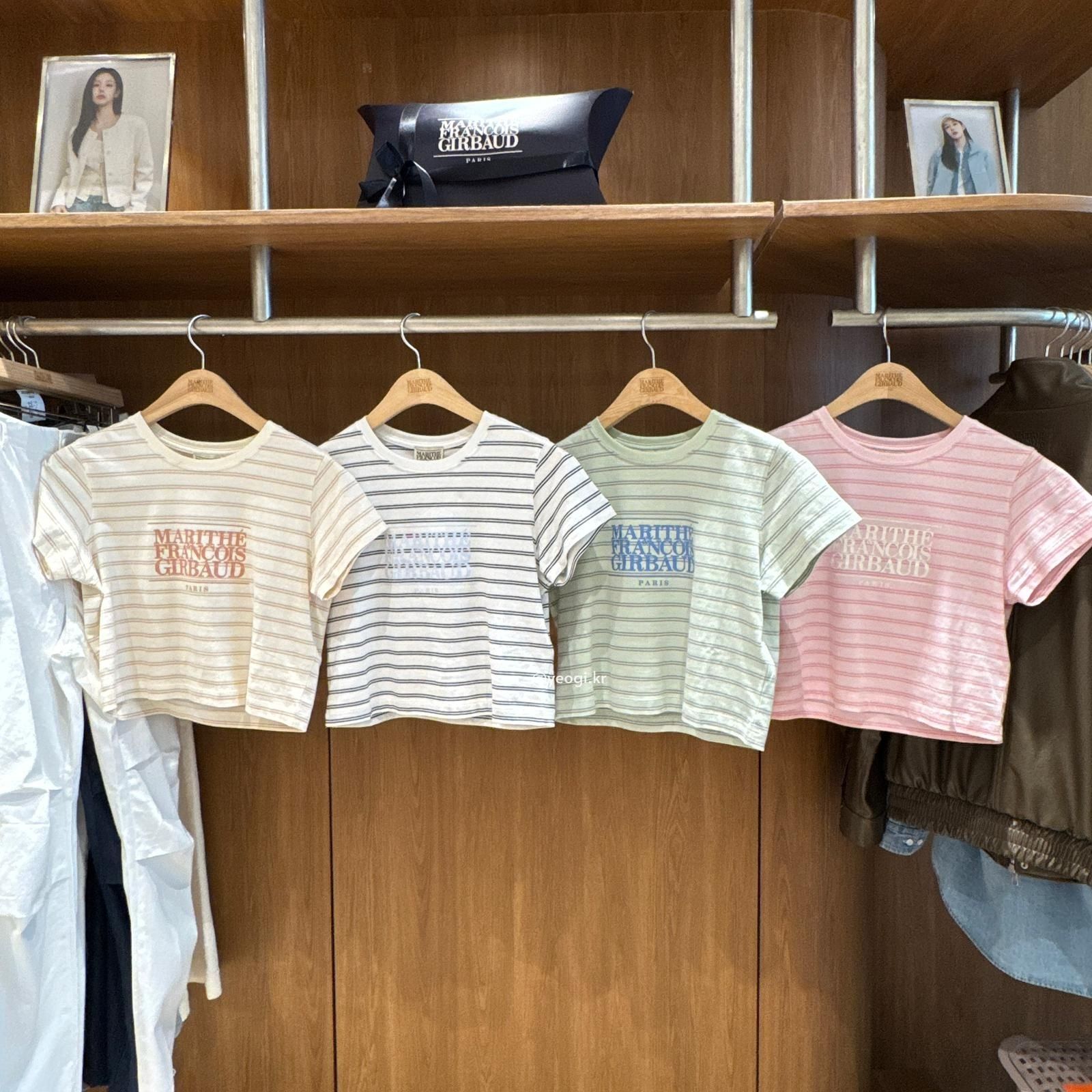 [11/4前入code每件最高可再-$20] MARITHE FRANCOIS GIRBAUD (MFG)｜間條W CLASSIC LOGO CROP TEE [4 colors]
