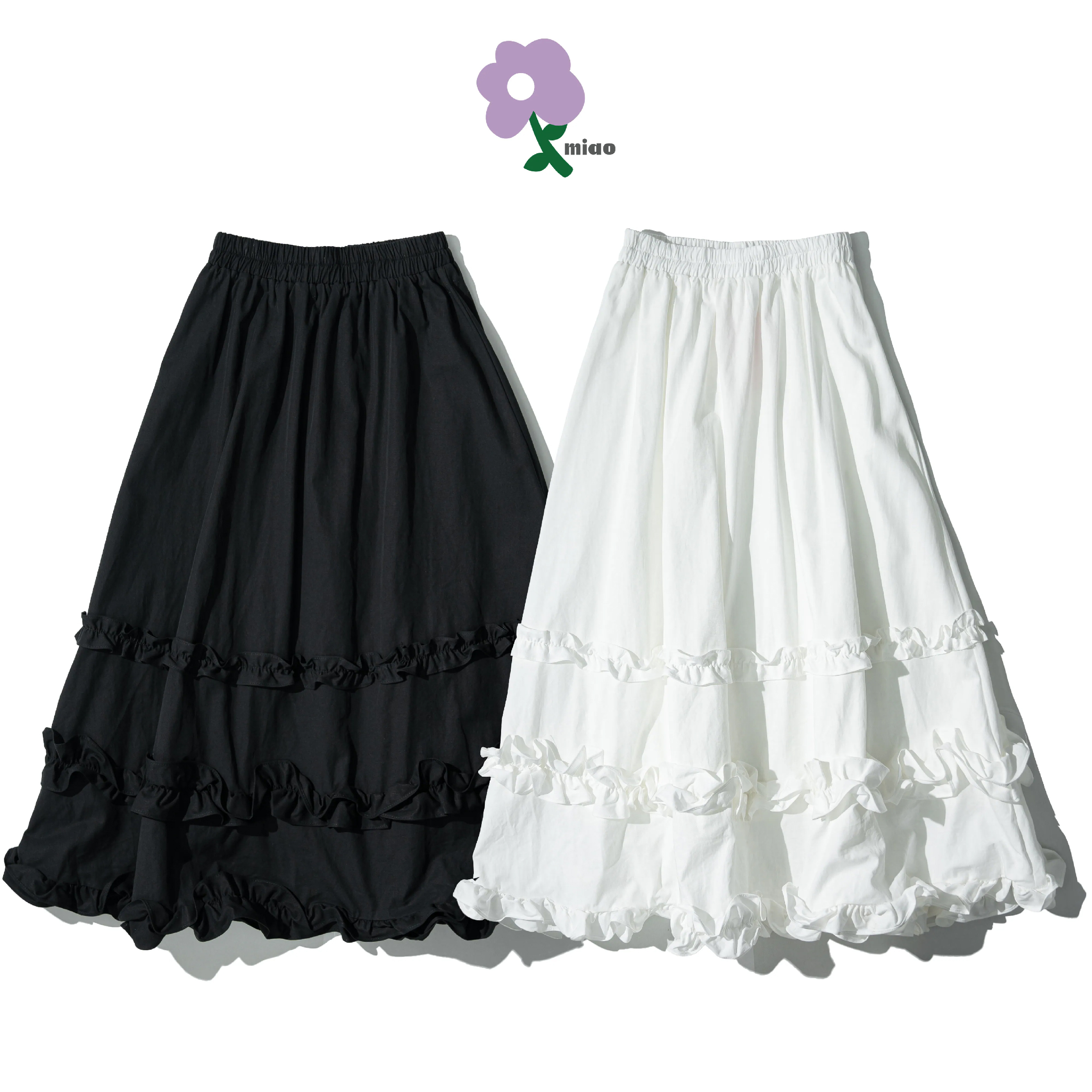 AGILITY MIAO A-Line Fungus Skirts 木耳邊 長裙 [M-SK85]