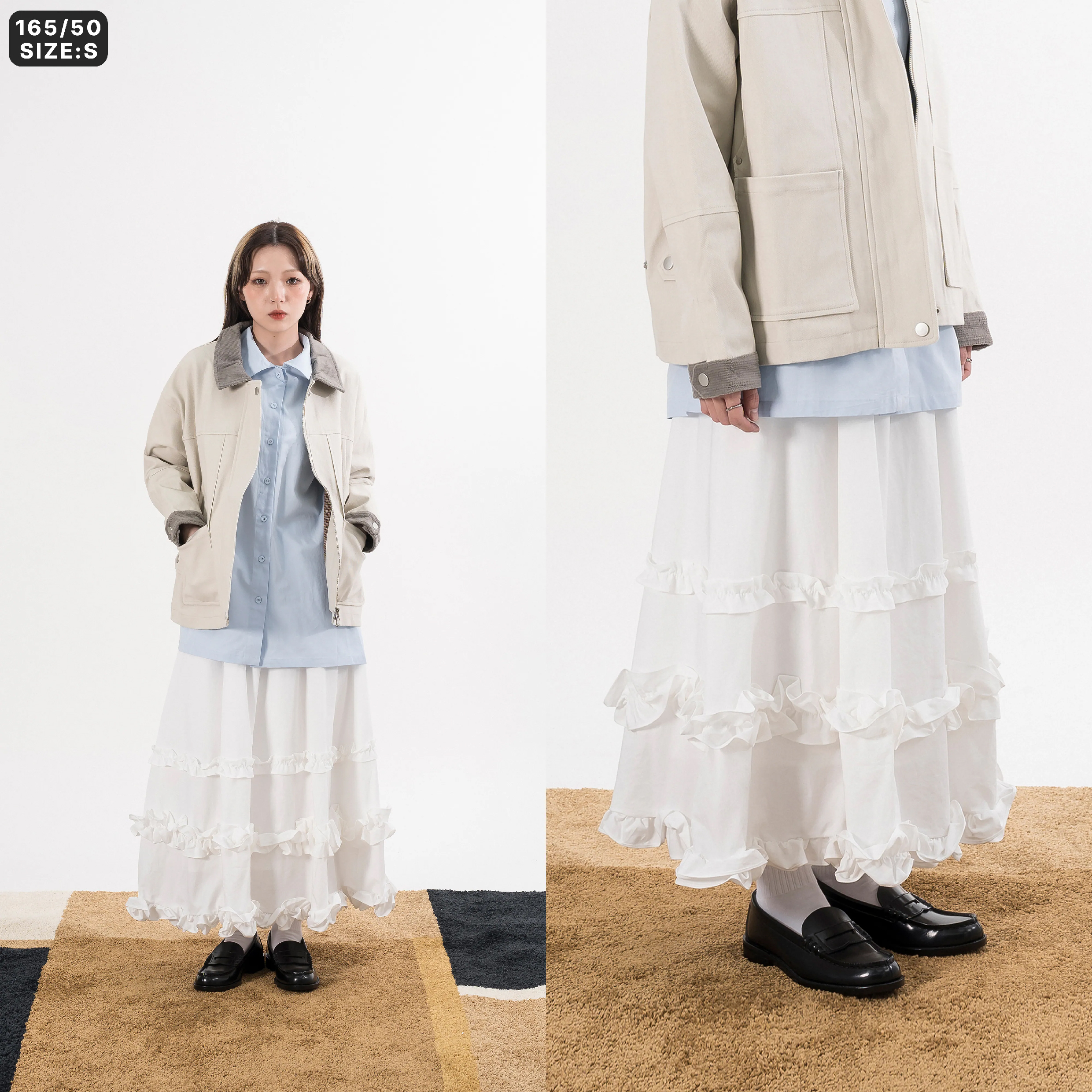 AGILITY MIAO A-Line Fungus Skirts 木耳邊 長裙 [M-SK85]