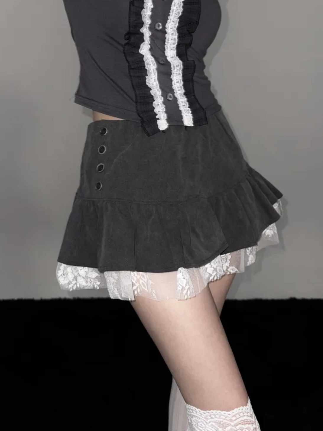 蕾絲下擺迷你裙🩶