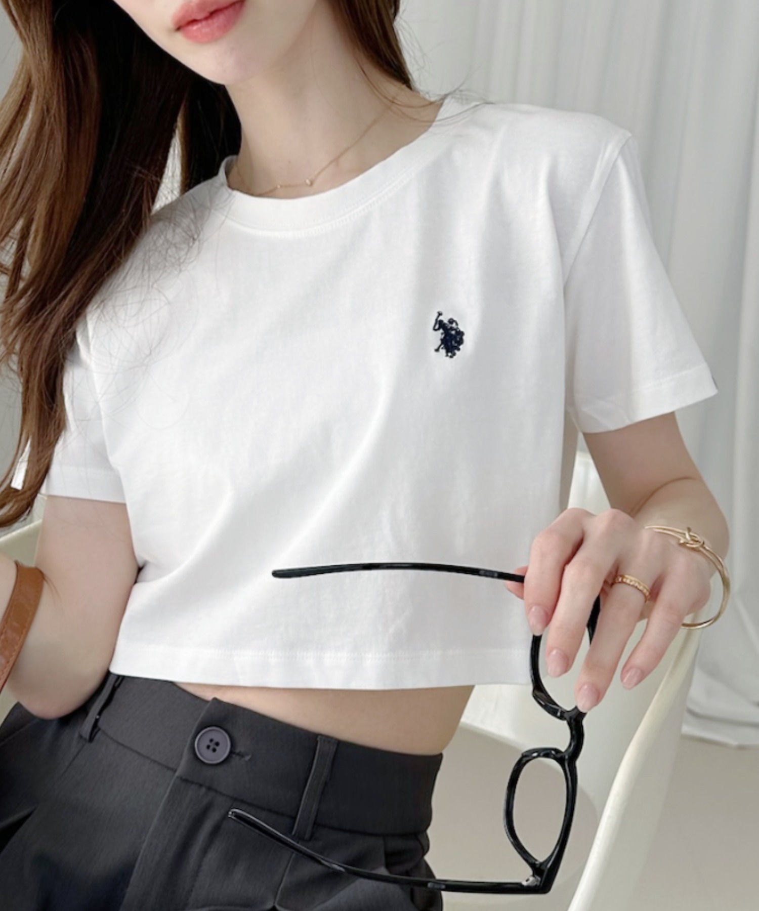 <腰瘦>U.S. POLO ASSN. 日本限定 小Logo 刺繡 短版 短袖 短Tee 八色