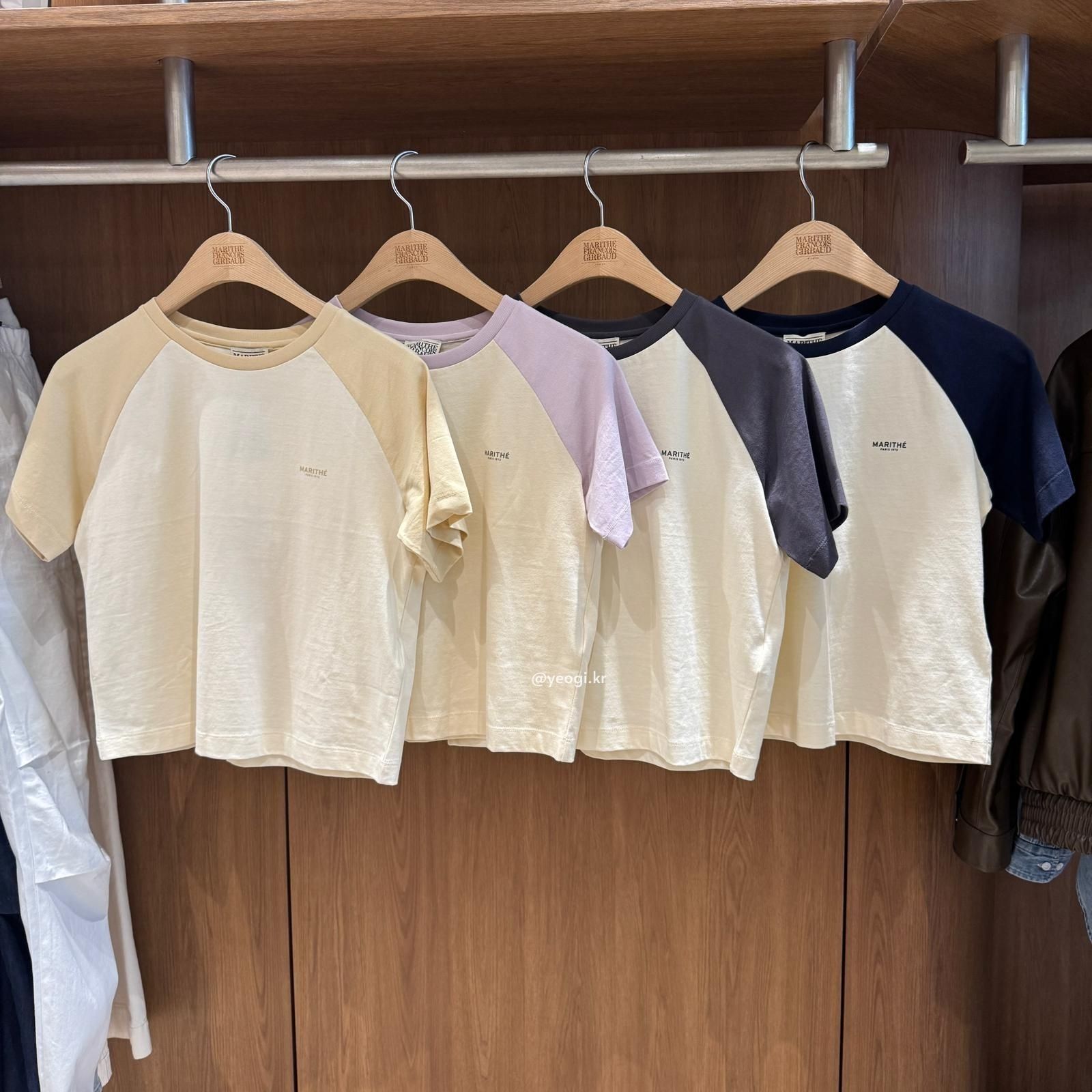 [11/4前入code每件最高可再-$20] MARITHE FRANCOIS GIRBAUD (MFG)｜W SMALL REGULAR LOGO RAGLAN CROP TEE [4 colors]