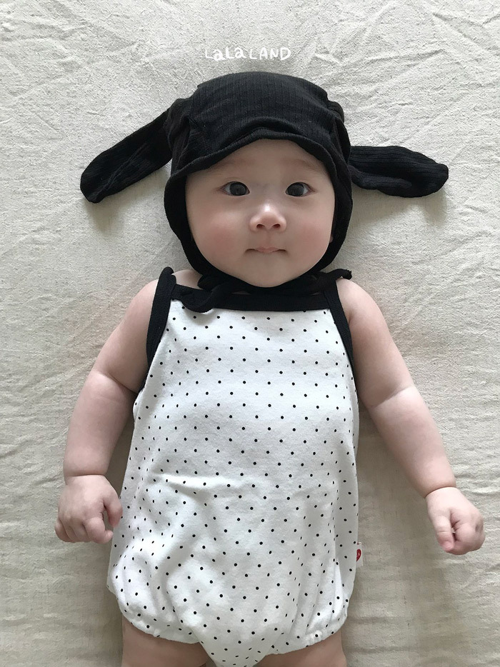 正韓夏lalaland 嫩嬰兔兔綁帶帽