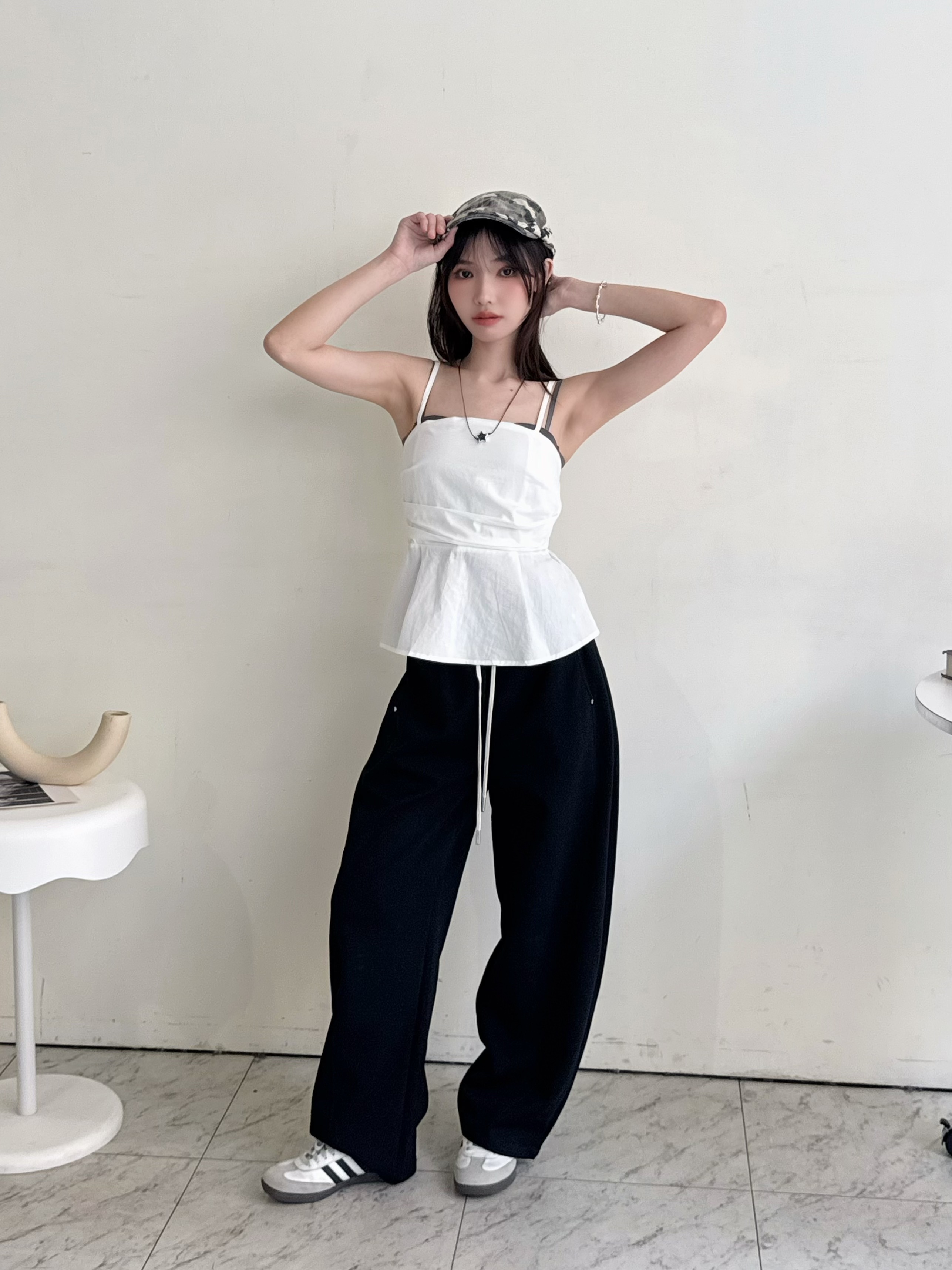 卯釘抽繩棉褲-0M15