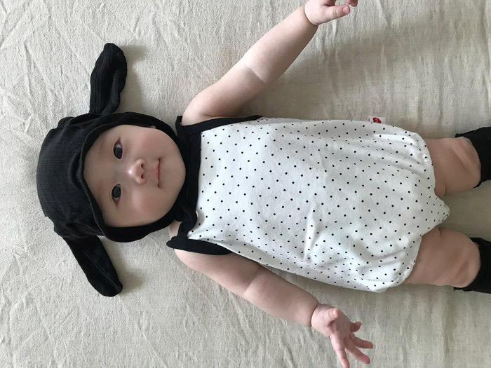 正韓夏lalaland 嫩嬰點點愛心吊帶包屁衣