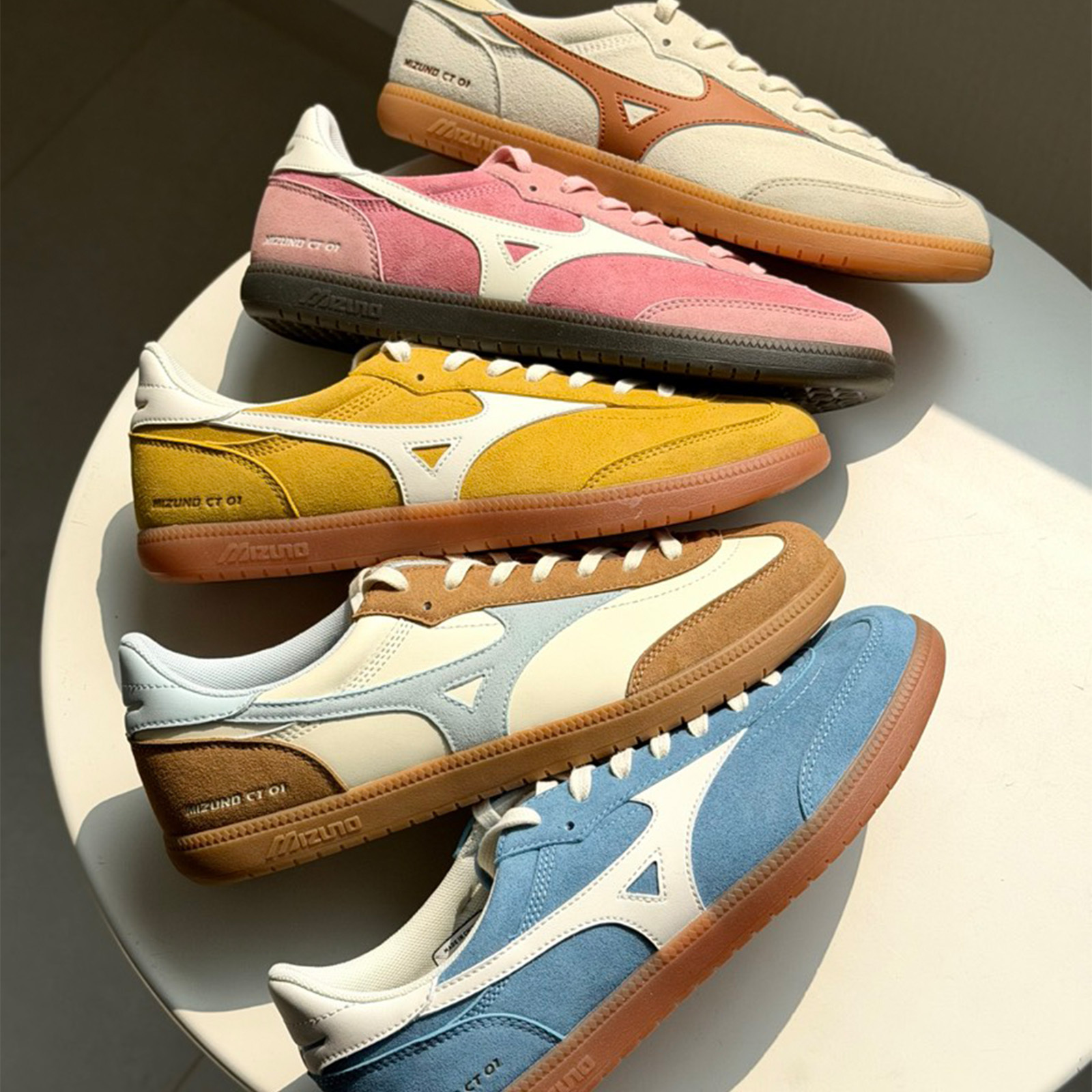 Mizuno 美津濃 CT 01 麂皮 皮革 粉紅 天藍 芥末黃 米棕 焦糖底 薄底鞋 SAMBA 德訓鞋 D1GH262705 D1GH262703 D1GH262704 D1GH262706