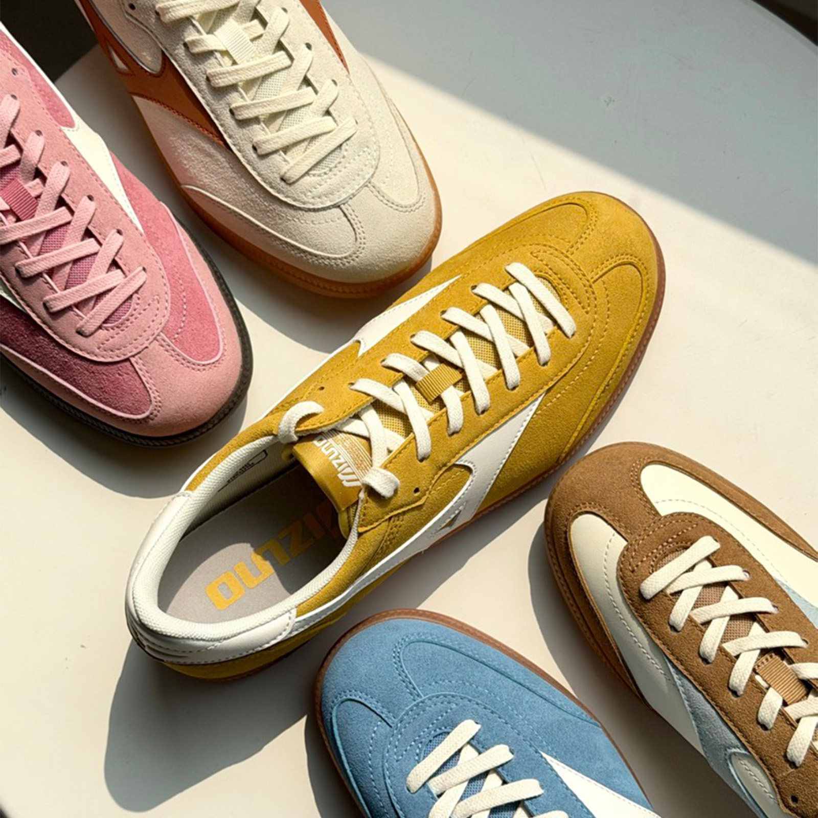 Mizuno 美津濃 CT 01 麂皮 皮革 粉紅 天藍 芥末黃 米棕 焦糖底 薄底鞋 SAMBA 德訓鞋 D1GH262705 D1GH262703 D1GH262704 D1GH262706