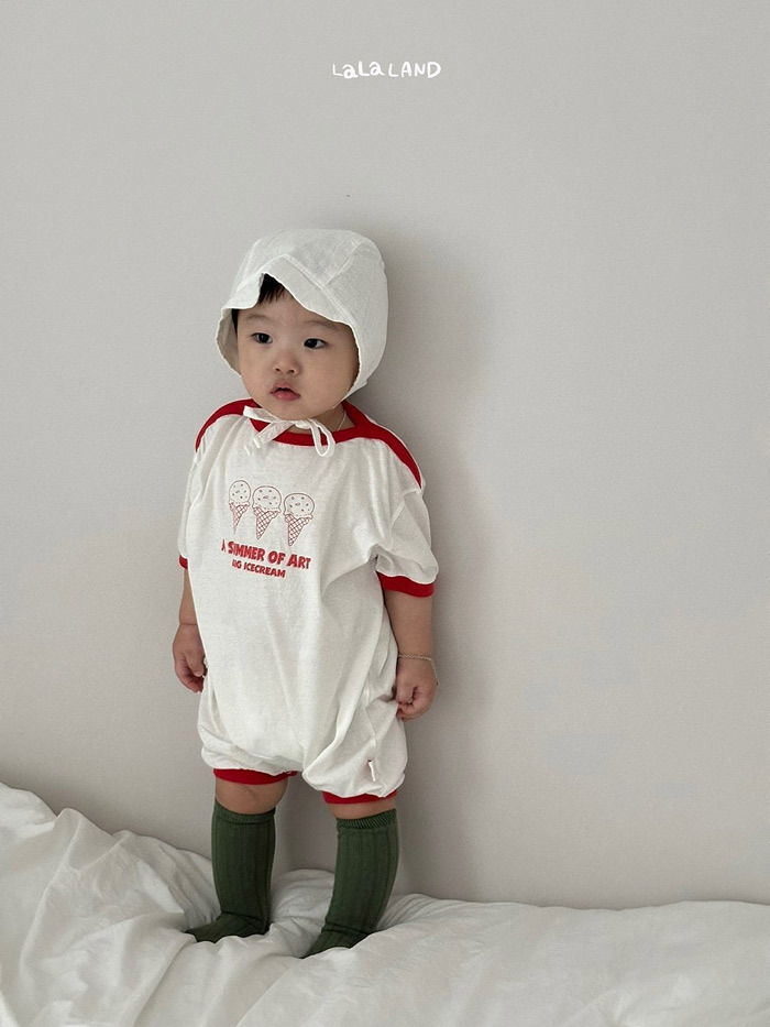 正韓夏lalaland 嫩嬰冰淇淋連身包屁衣