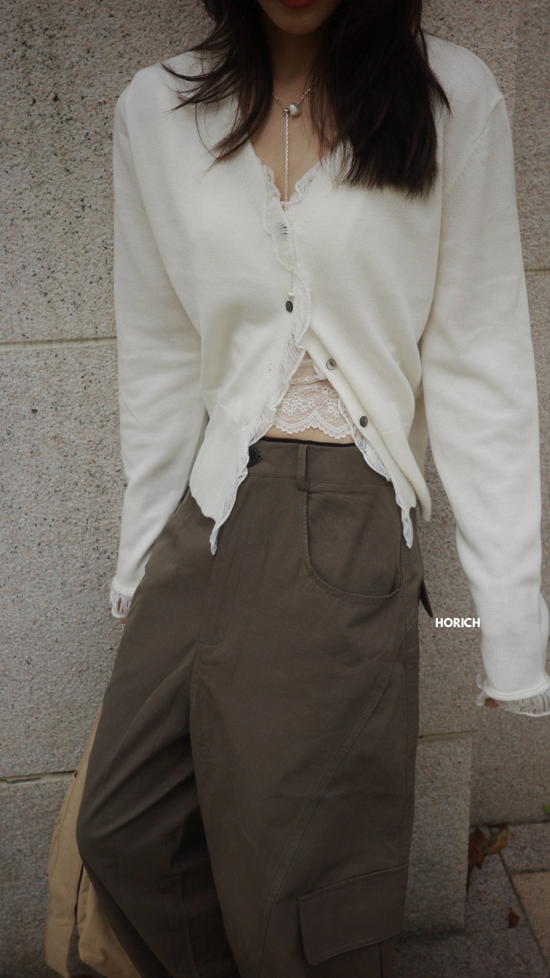 𝗔𝗽𝗿.𝟬𝟴/0977EXQ-流蘇邊針織上衣外套(兩色) /米白