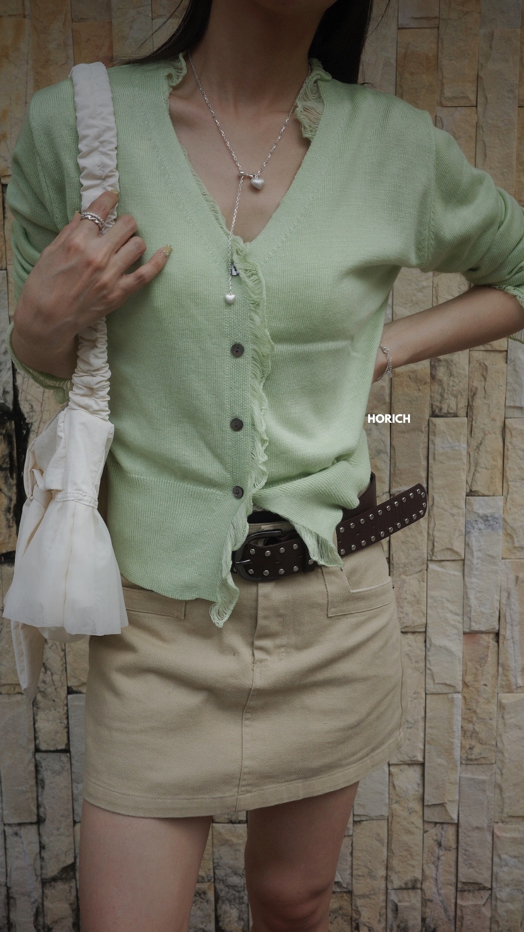 𝗔𝗽𝗿.𝟬𝟴/0977EXQ-流蘇邊針織上衣外套(兩色) /牛油果