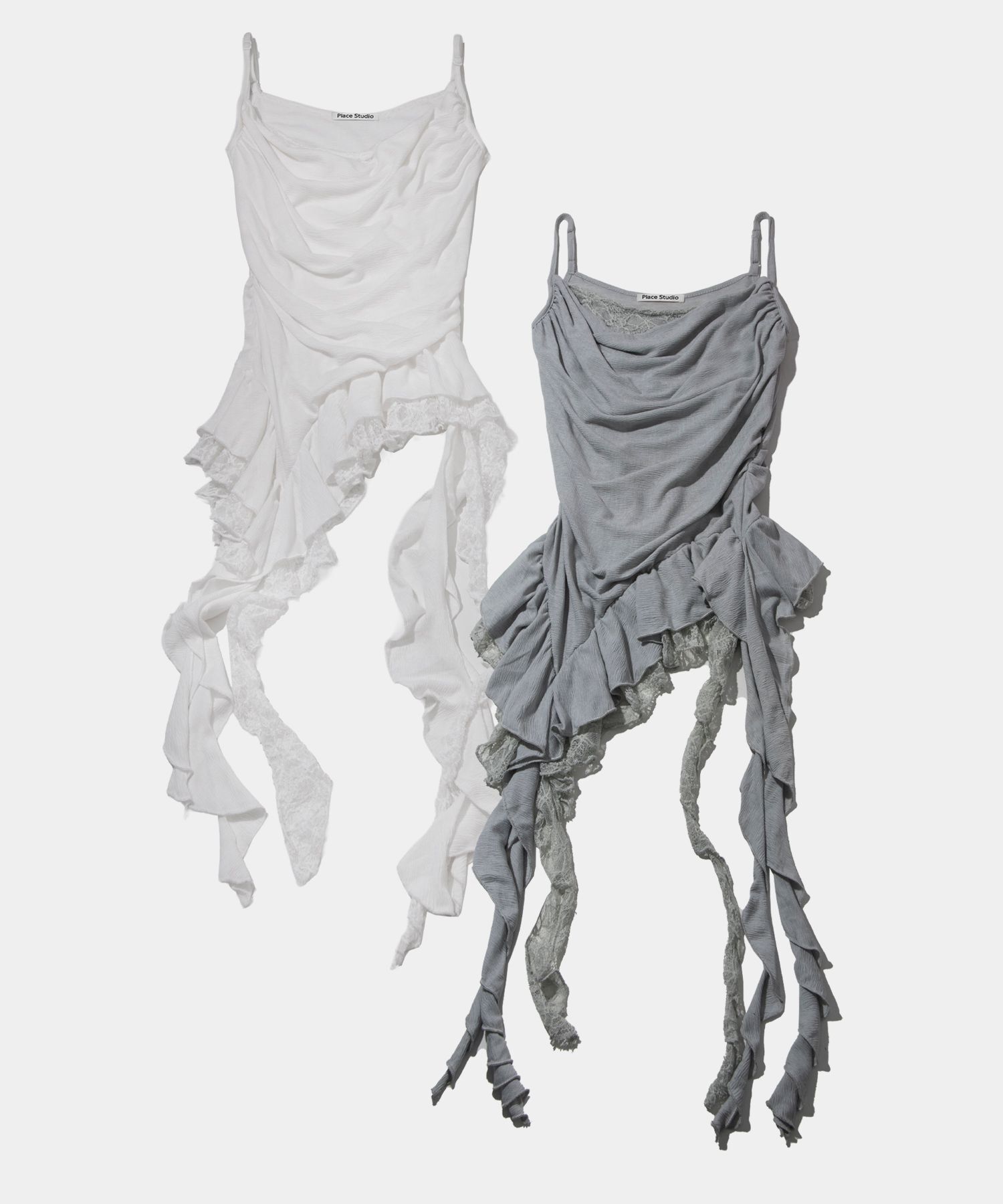 PLACE STUDIO 蕾絲荷葉邊層次無袖背心 25S7772017