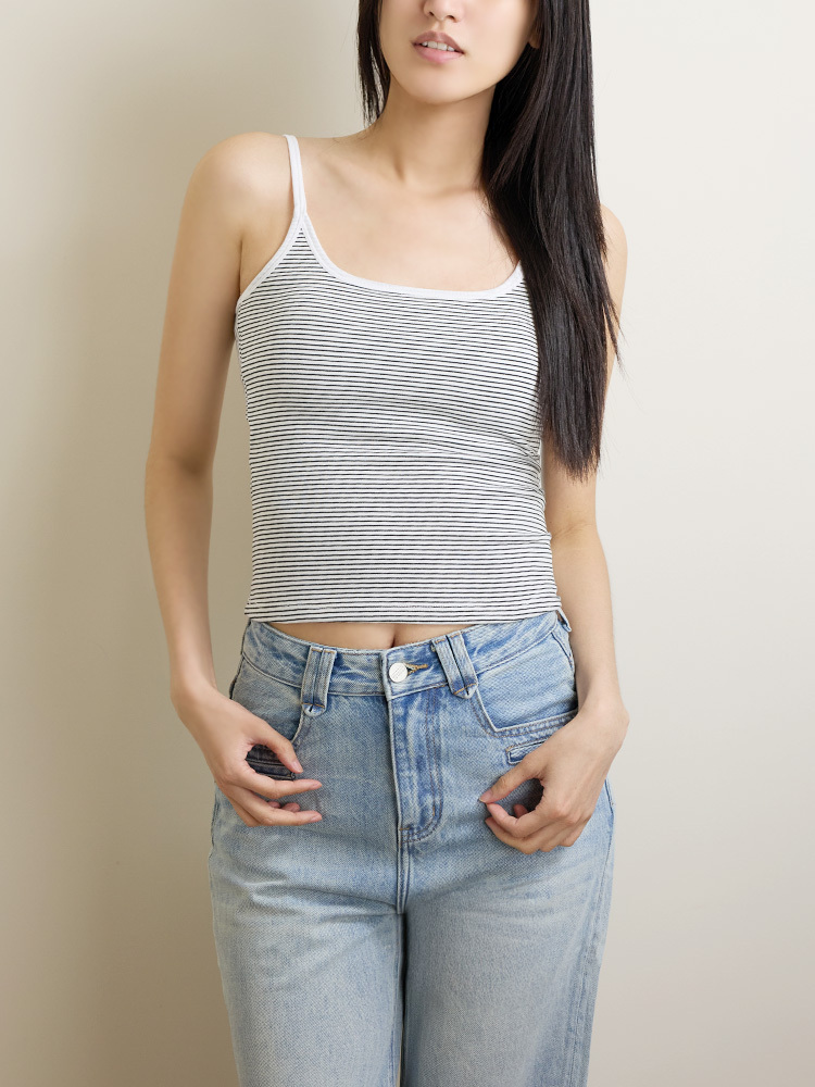 條紋棉質胸墊小可愛（335）