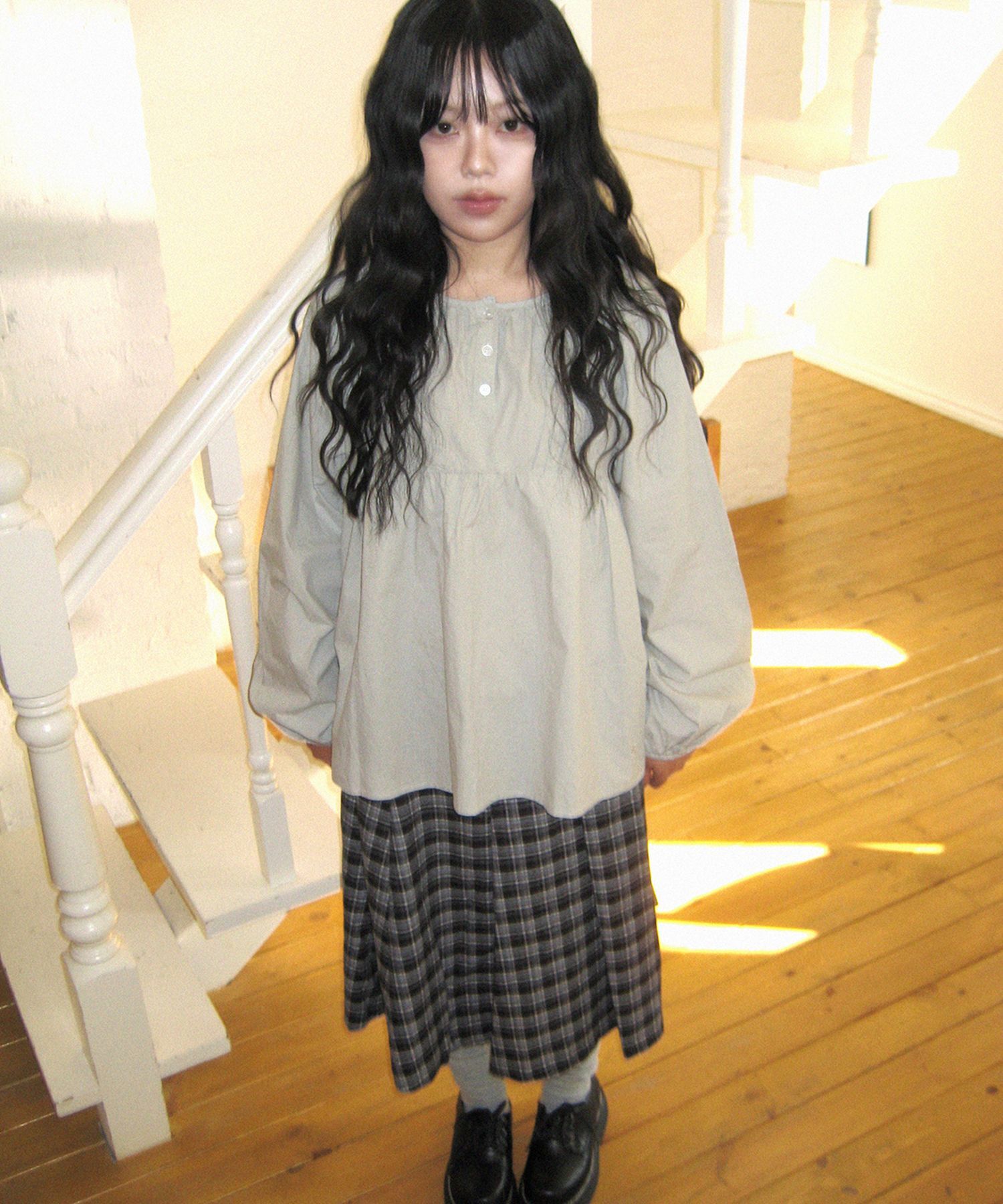 PLACE STUDIO 寬版縮褶百褶棉質上衣 25F7771037