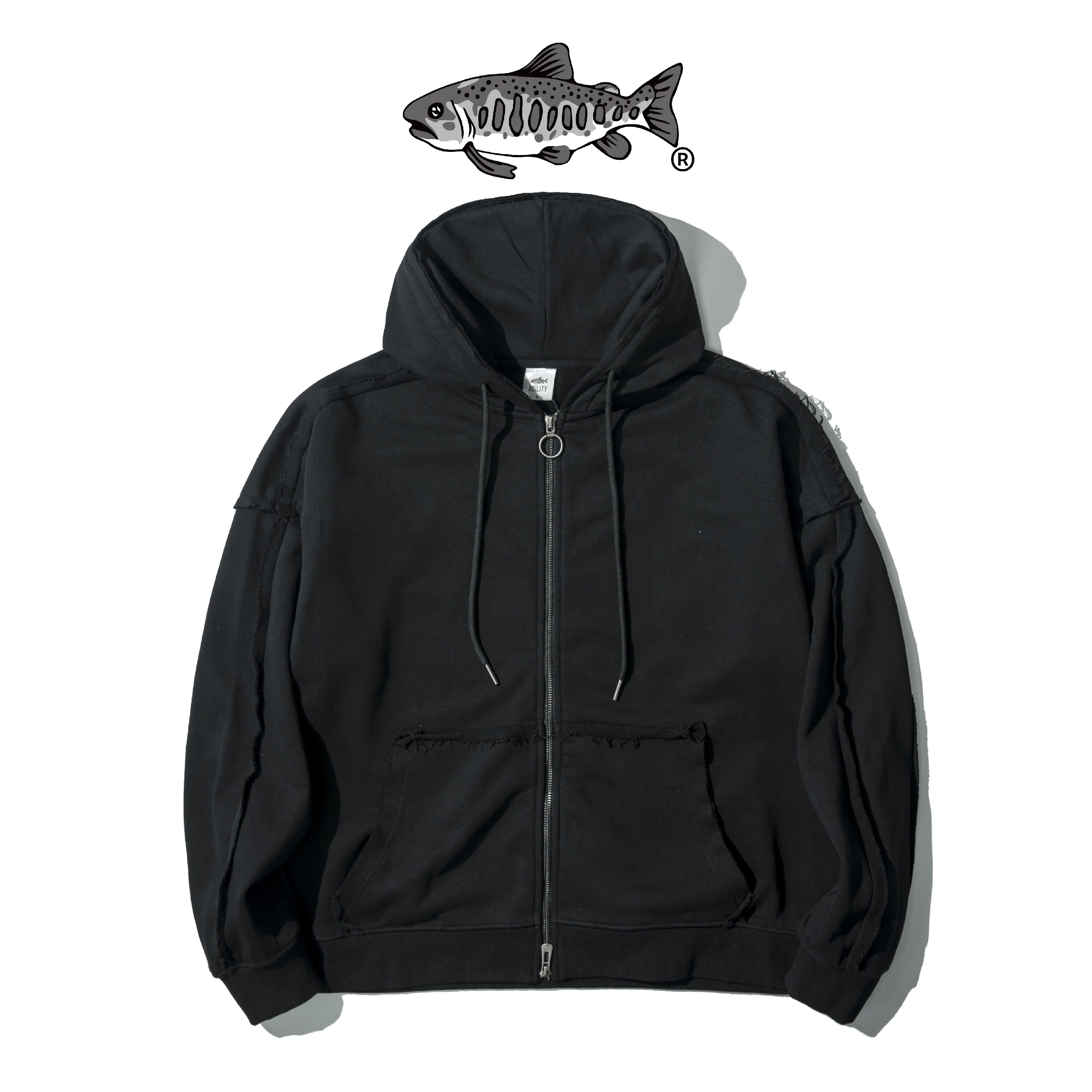 AGILITY Sweat Rough Edge Set 毛邊套裝 連帽外套 [M-J55]