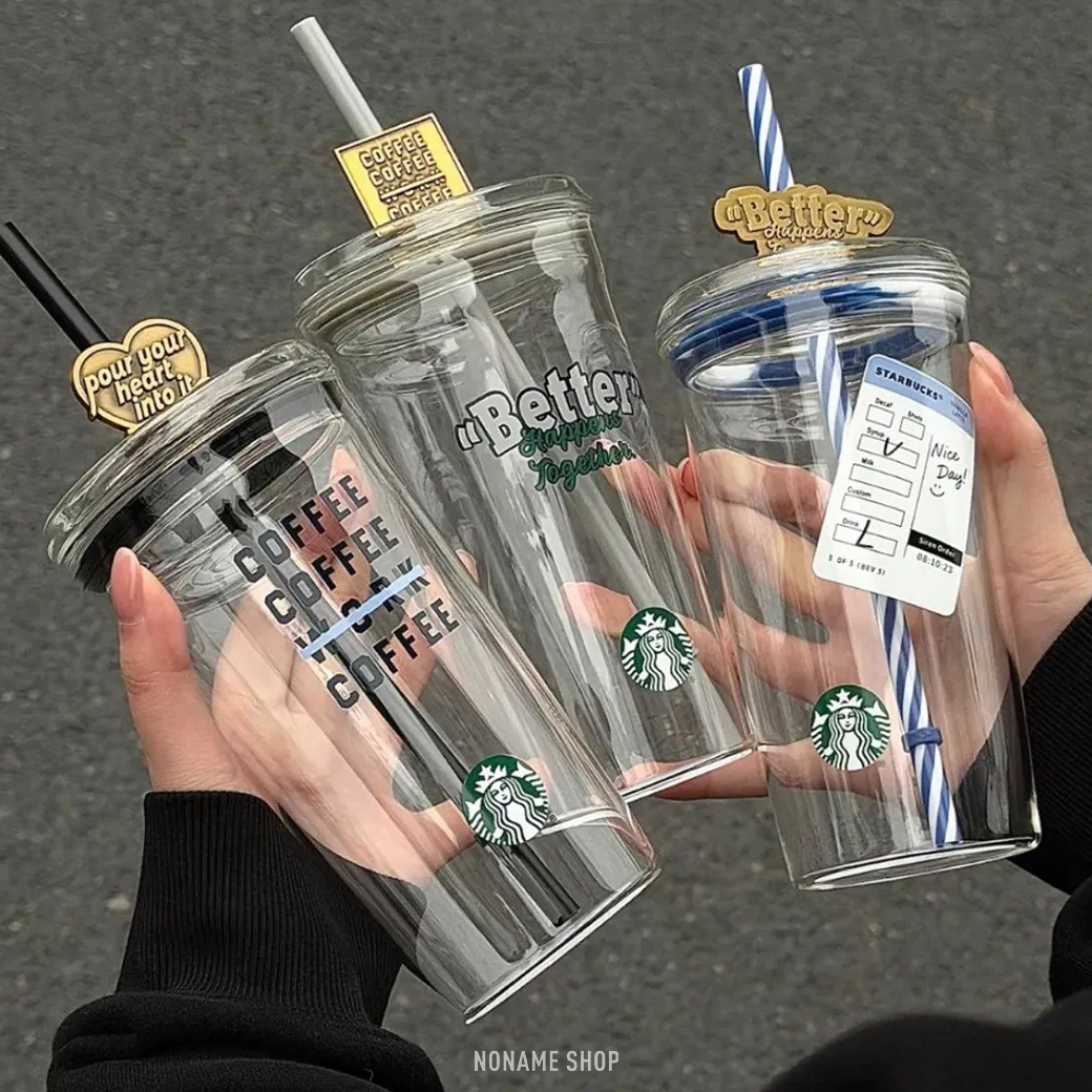 STARBUCKS 星巴克 單寧星咖系列 美式復古 吸管 玻璃杯 585ML 三款