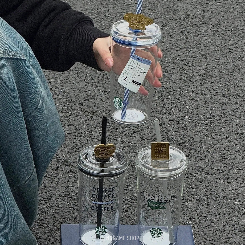 STARBUCKS 星巴克 單寧星咖系列 美式復古 吸管 玻璃杯 585ML 三款