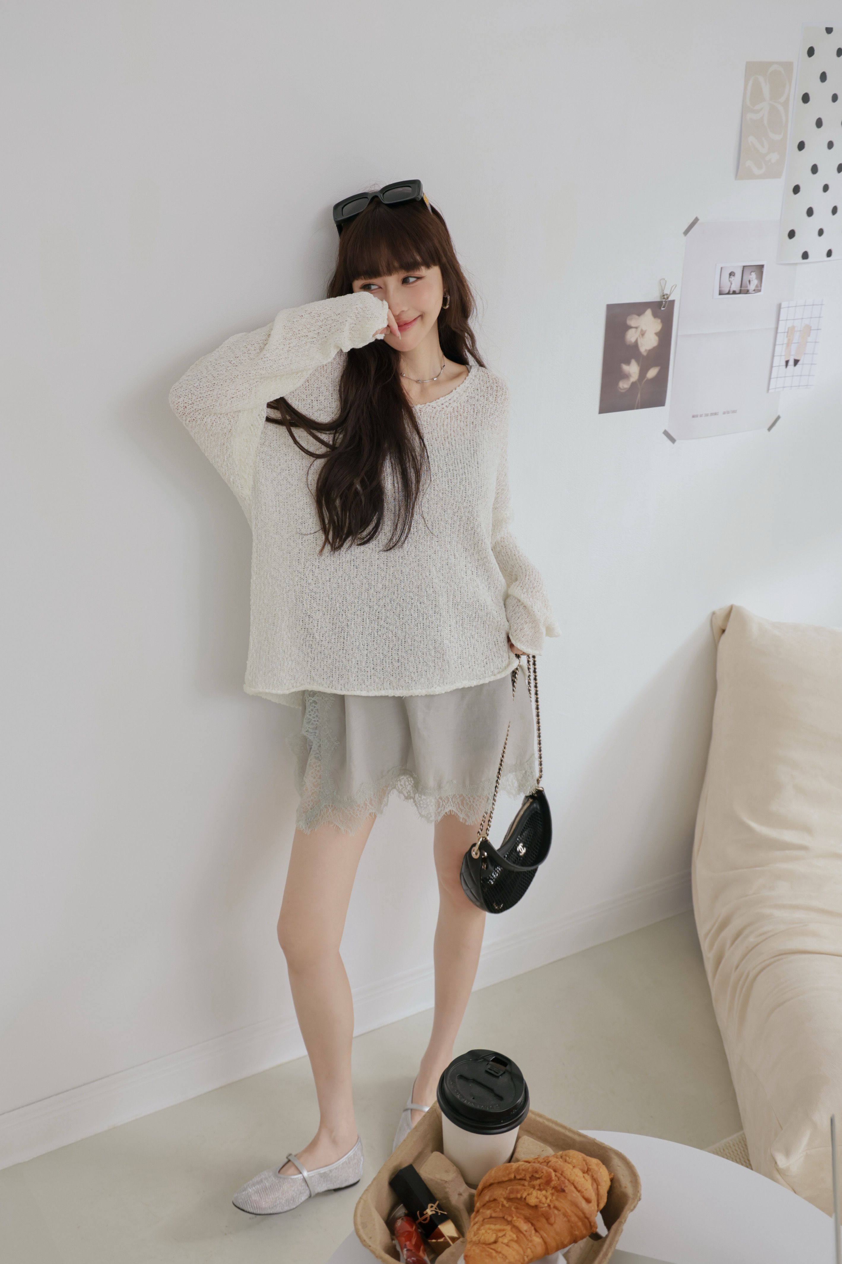 細節滿滿的蕾絲長版背心 P45