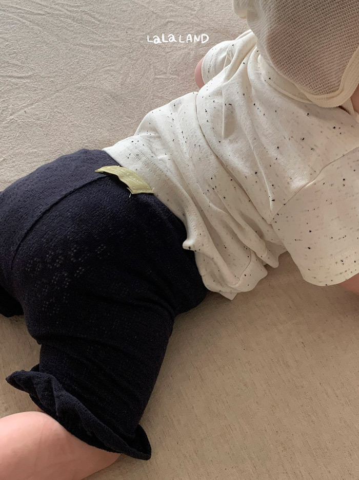 正韓夏lalaland 嫩嬰透氣花邊五分褲