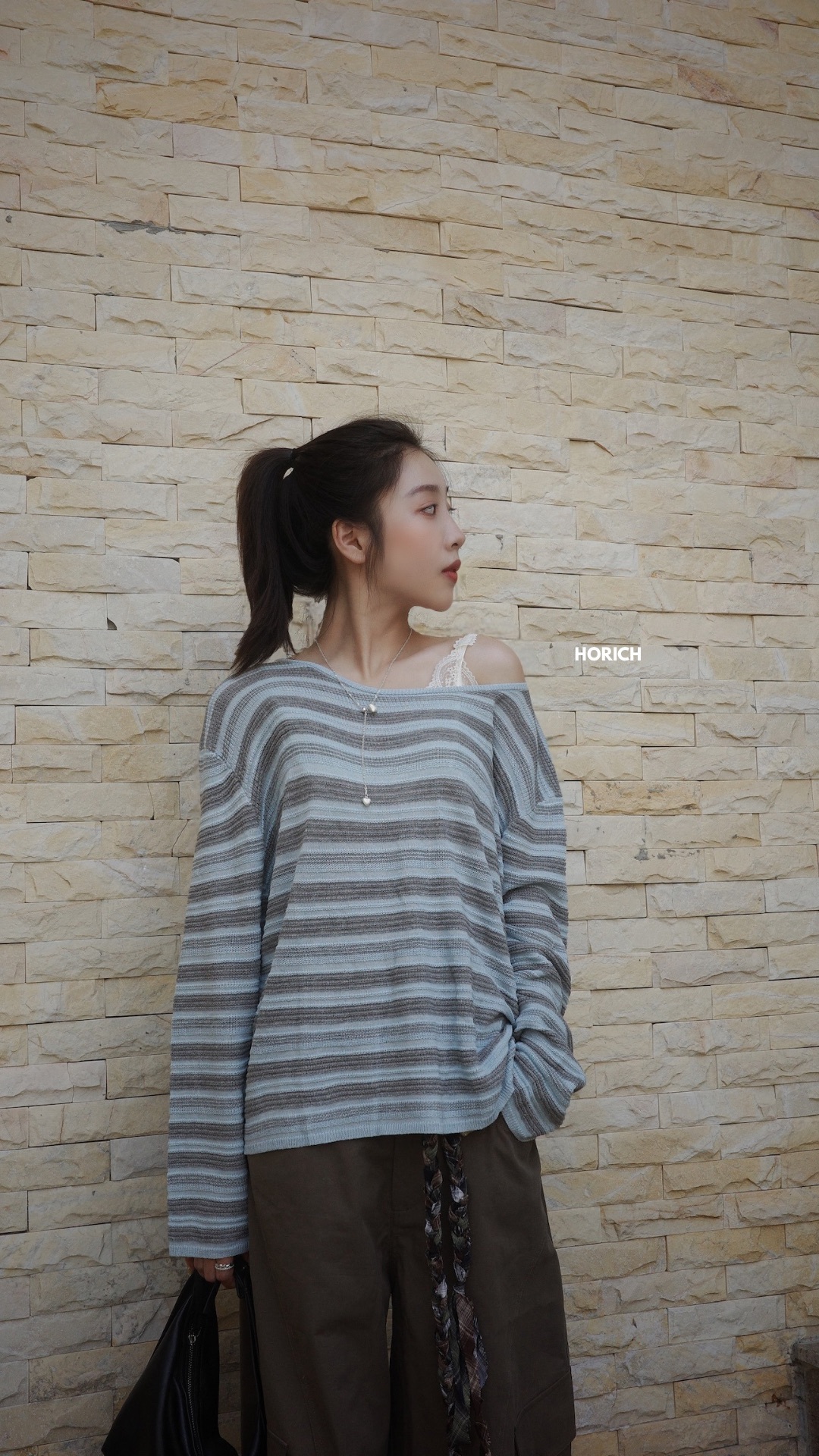 𝗔𝗽𝗿.𝟬𝟴/09155Z-慵懶撞色針織上衣(兩色)-灰藍