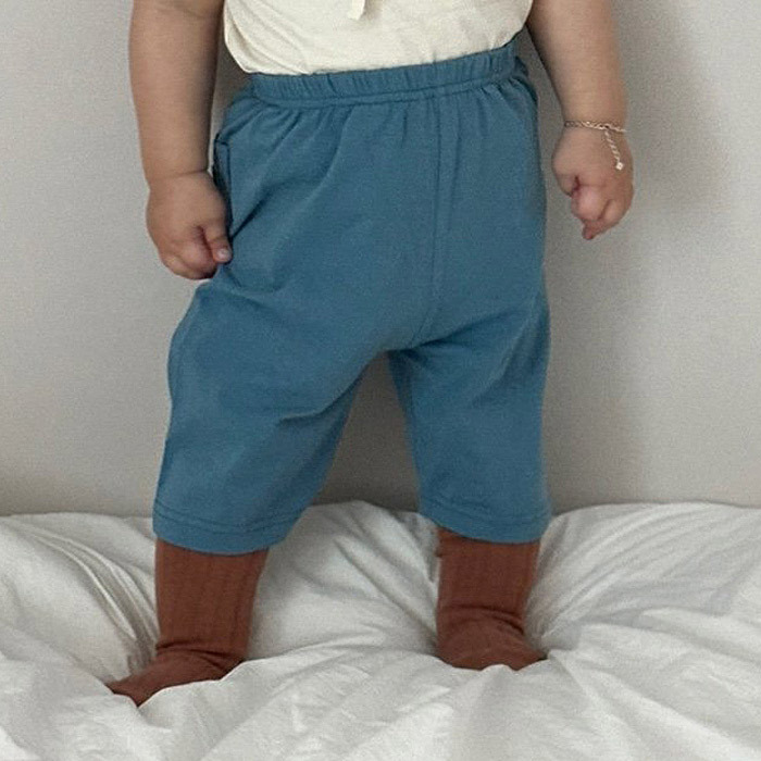 正韓夏lalaland 嫩嬰兩色背後小標六分褲