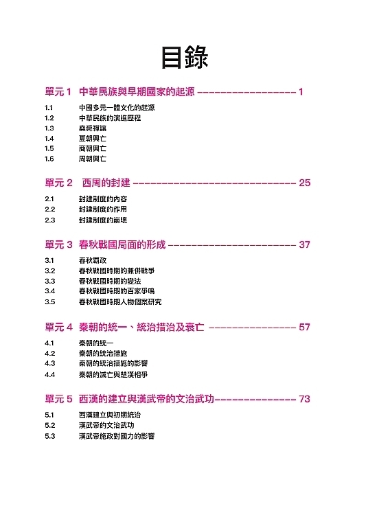 初中中國歷史應試筆記 第一冊
