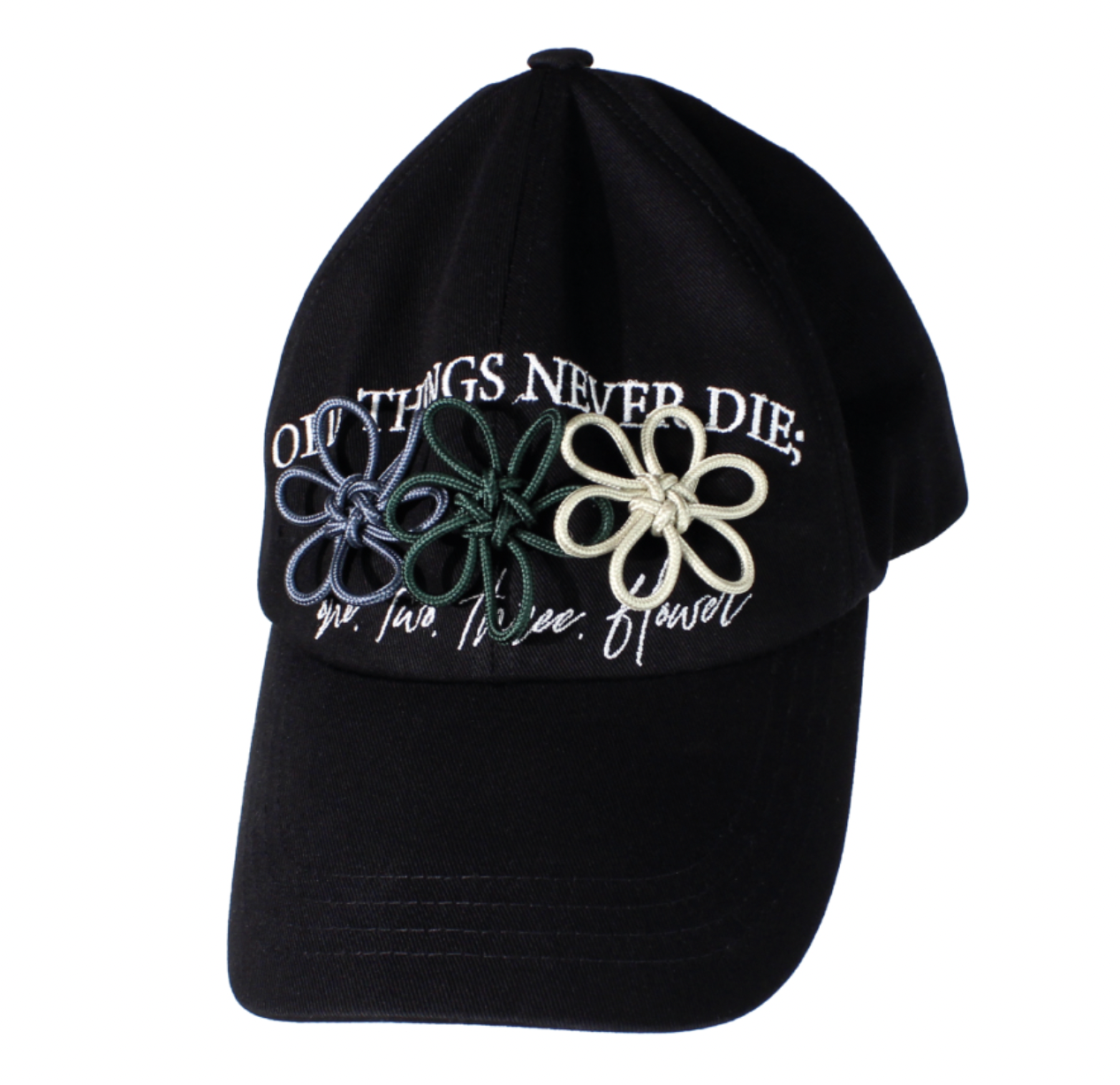 【韓國連線】ONGO KNOT CAP 彩色花花帽 黑色 ONHTR