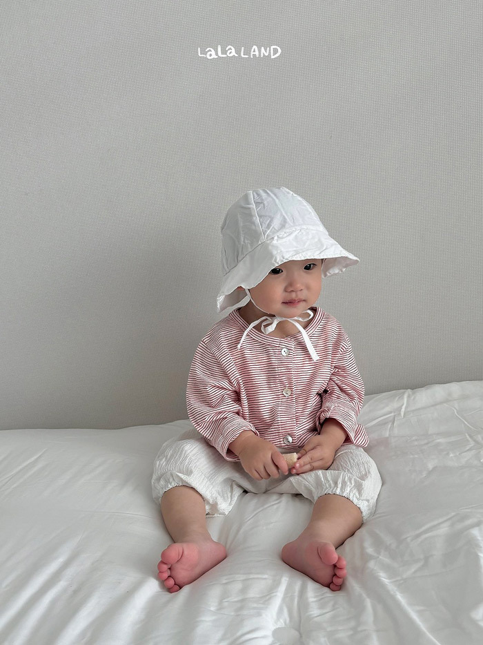 正韓夏lalaland 嫩嬰米白/格紋縮口褲